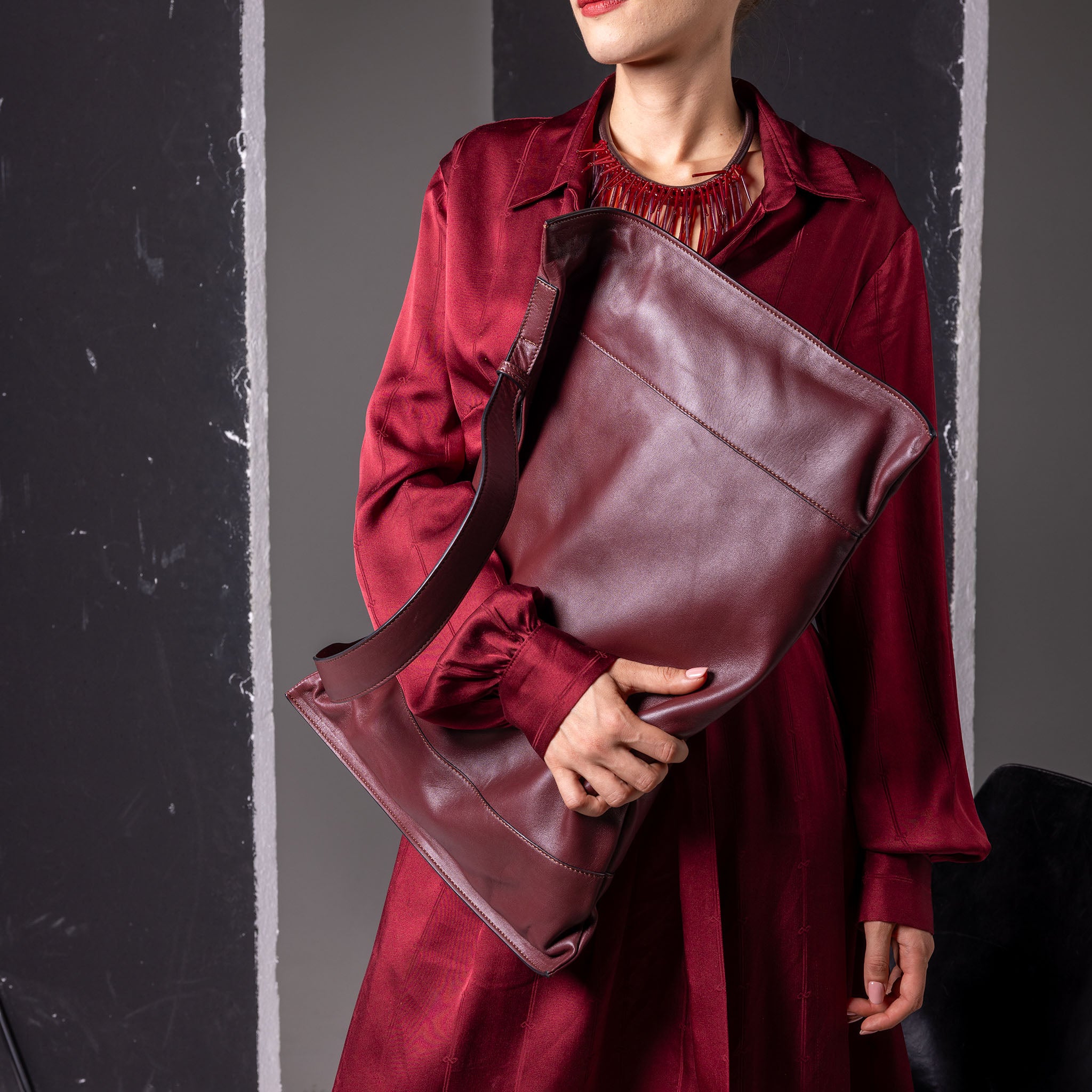 Fedra Maxi Bag Burgundy