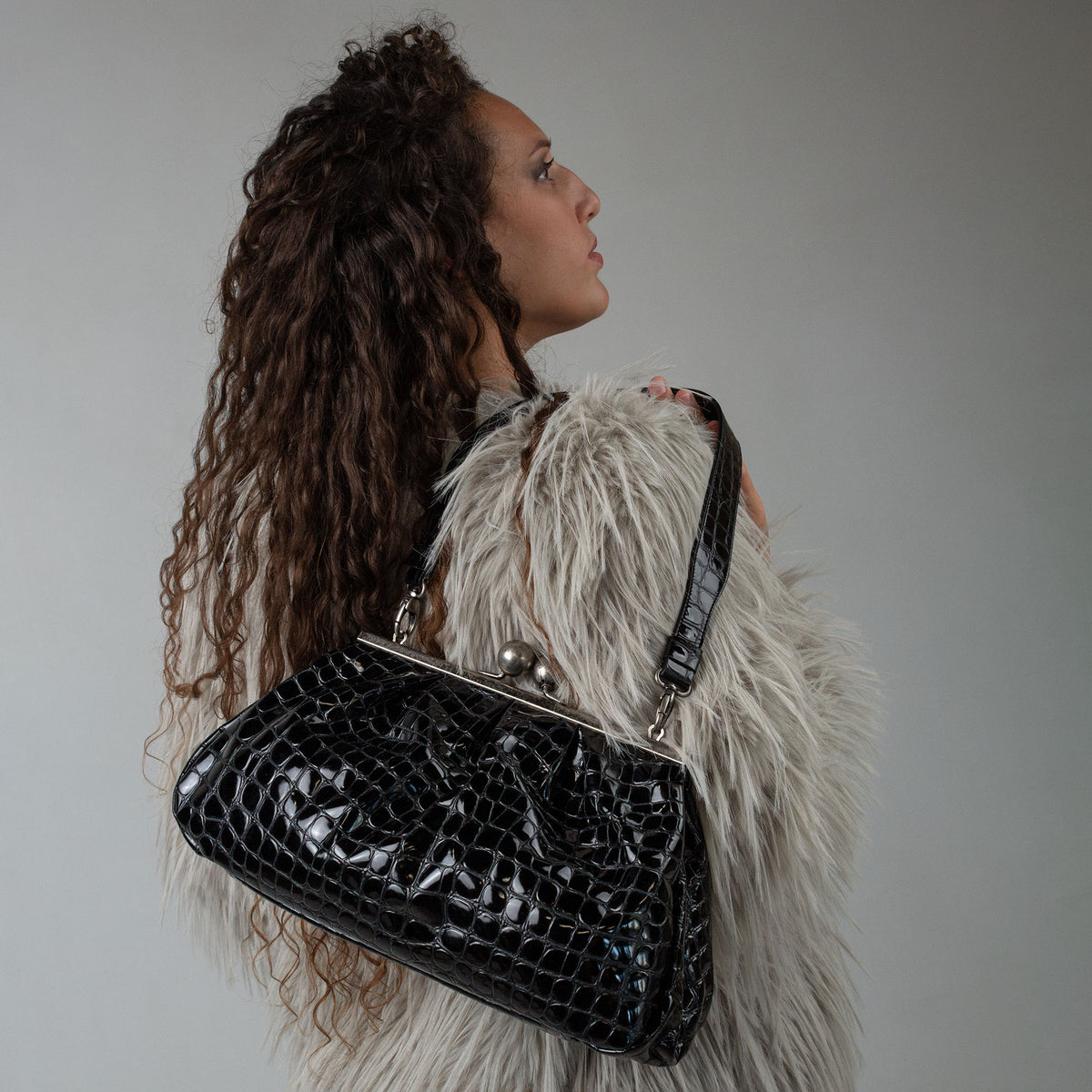 Nina Maxi Bag Black Graphite Grid