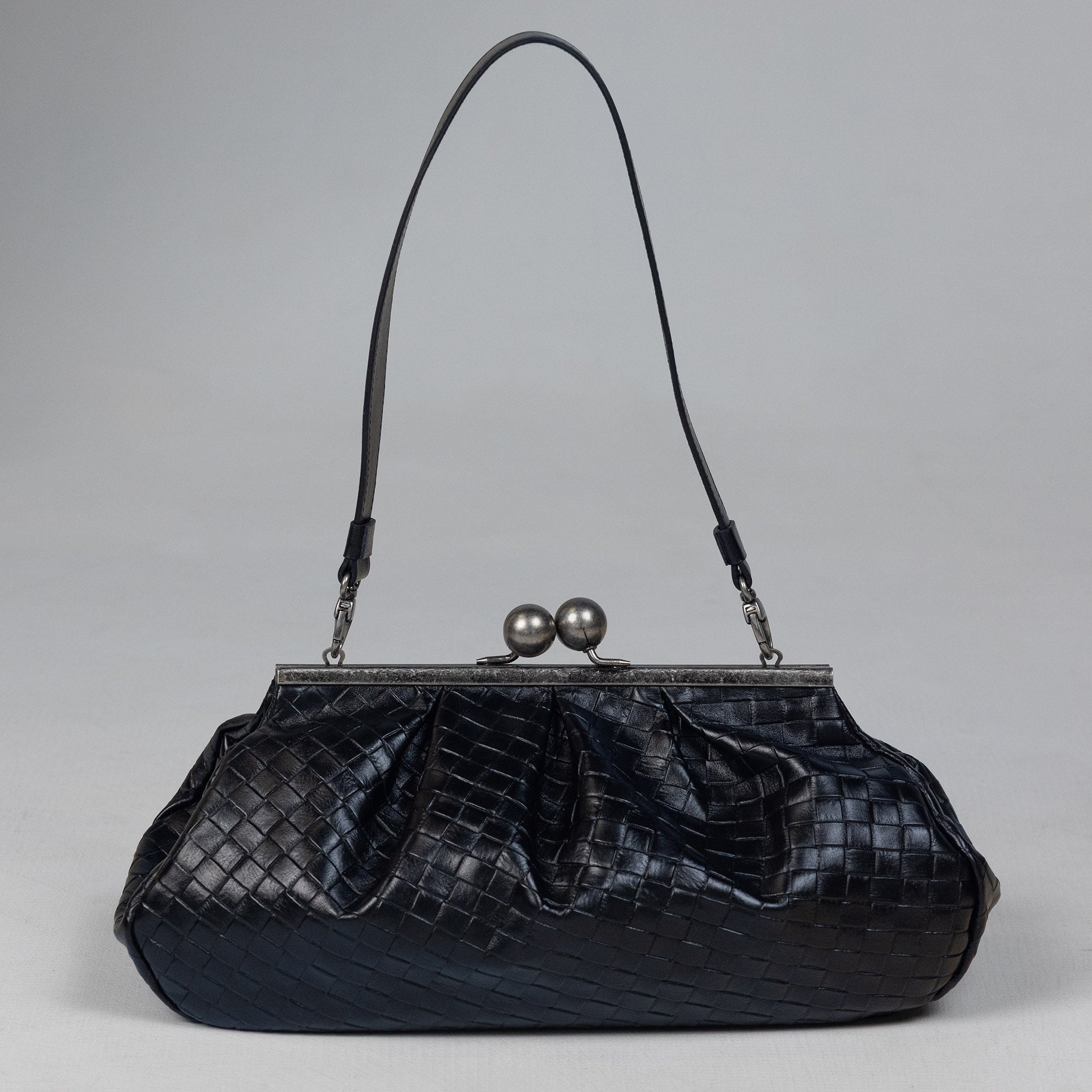 Nina Maxi Bag Black Graphite Grid Matte