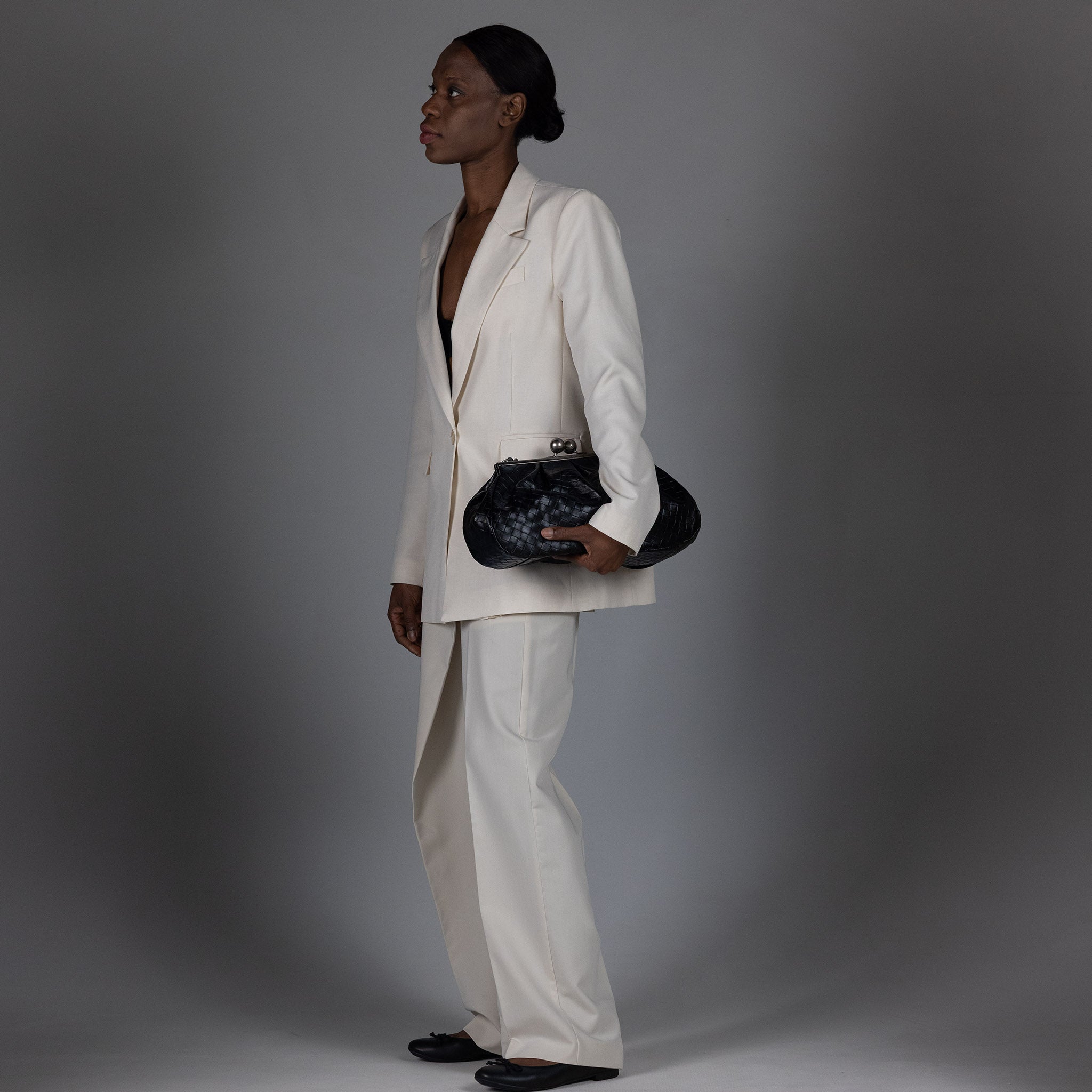 Nina Maxi Bag Black Graphite Grid Matte