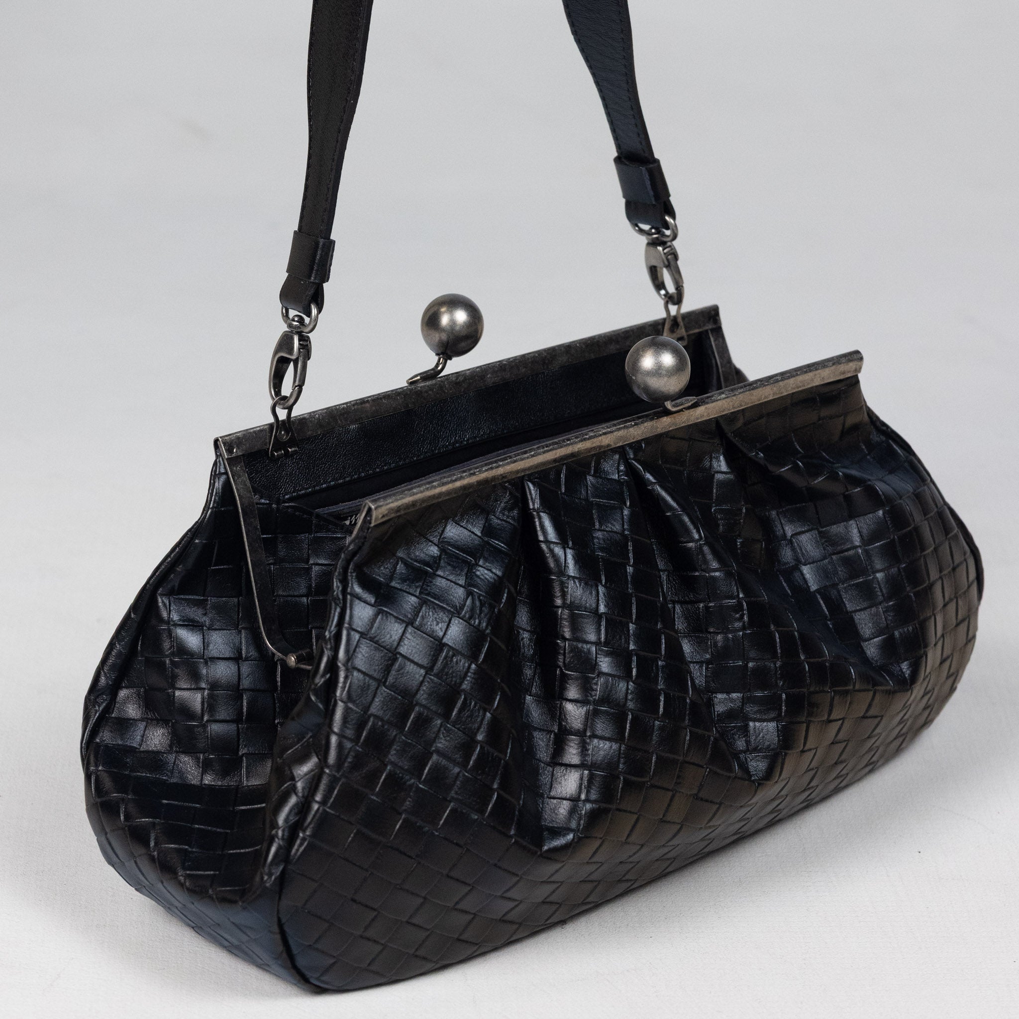 Nina Maxi Bag Black Graphite Grid Matte