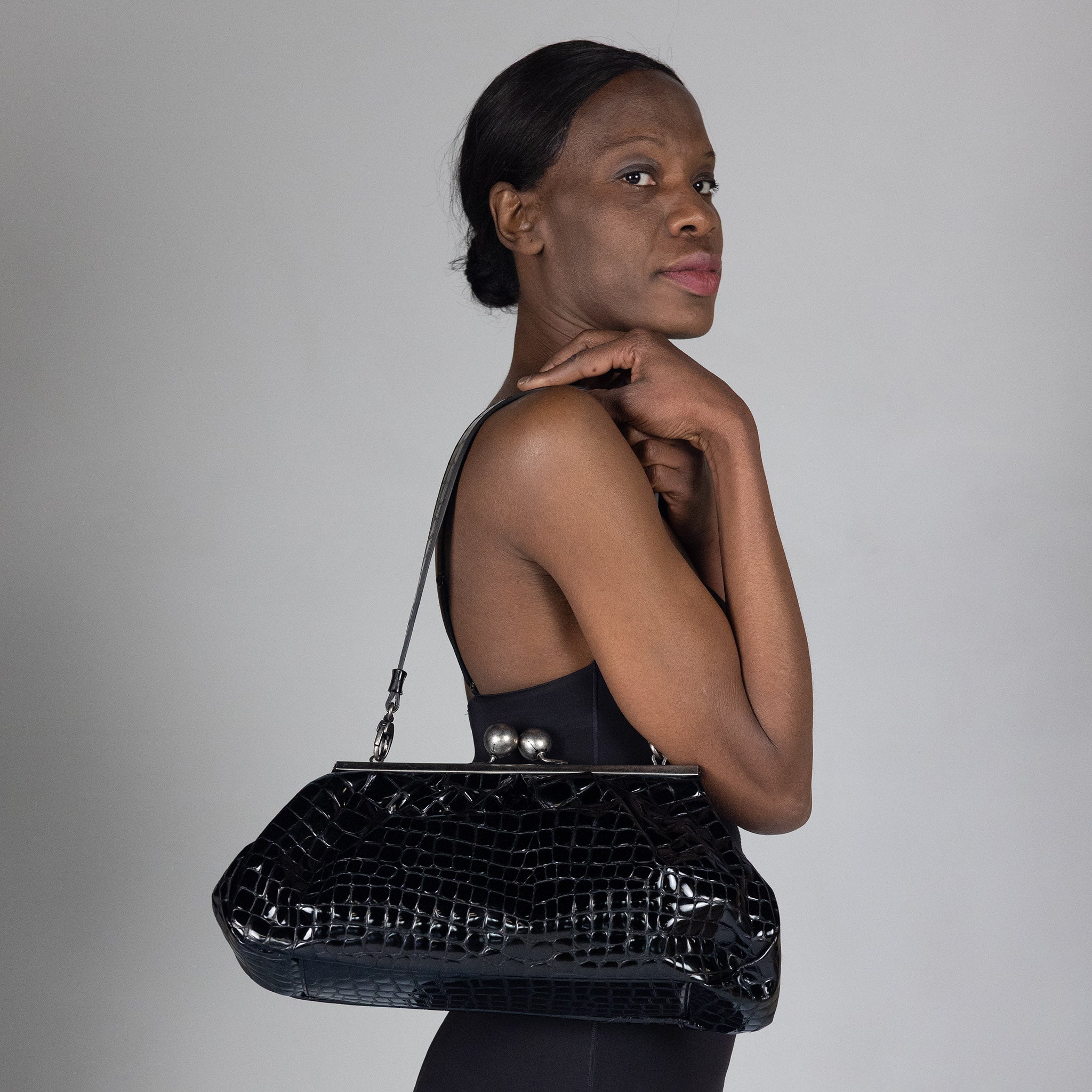 Nina Maxi Bag Black Graphite Grid