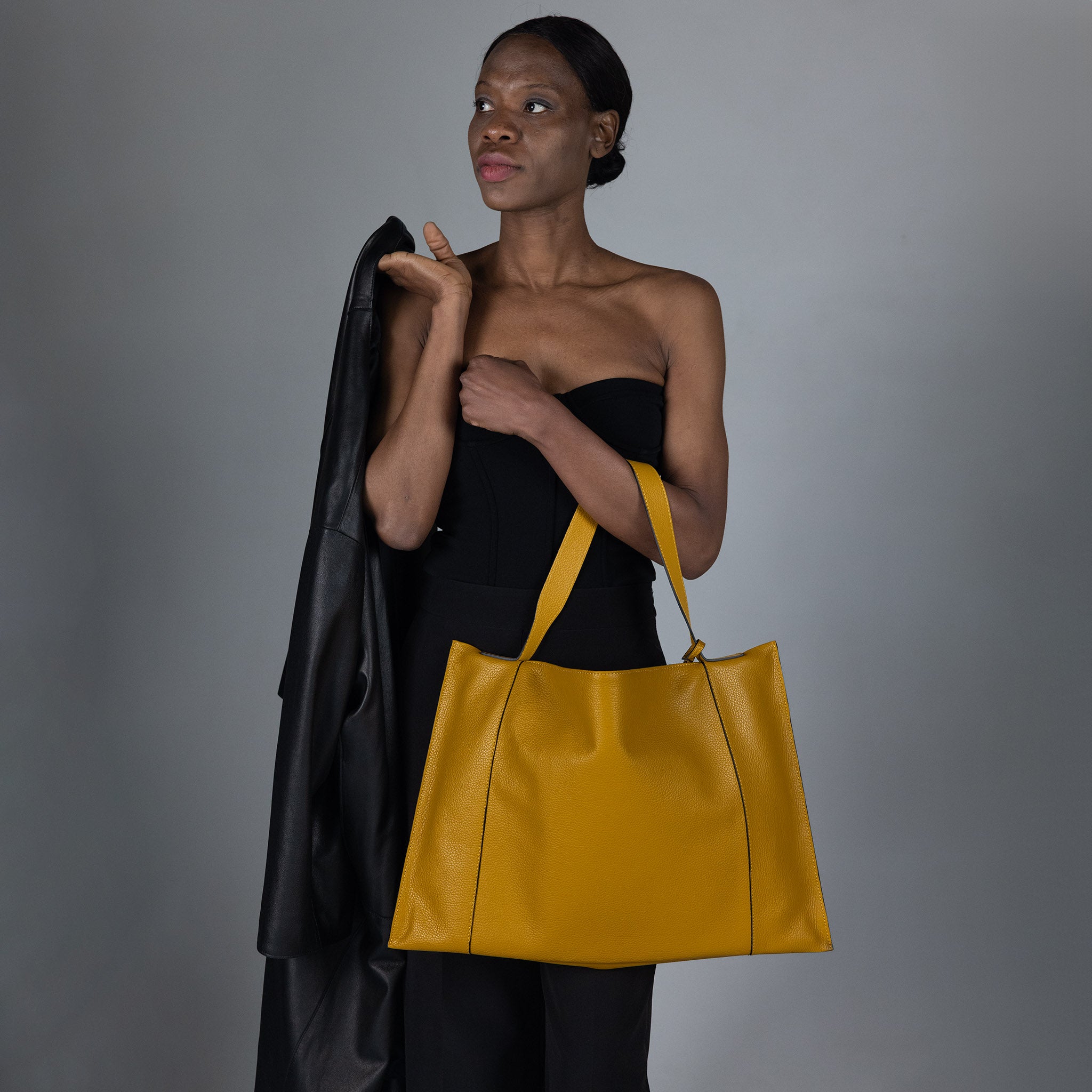 Fedra Maxi Bag Amber Mustard