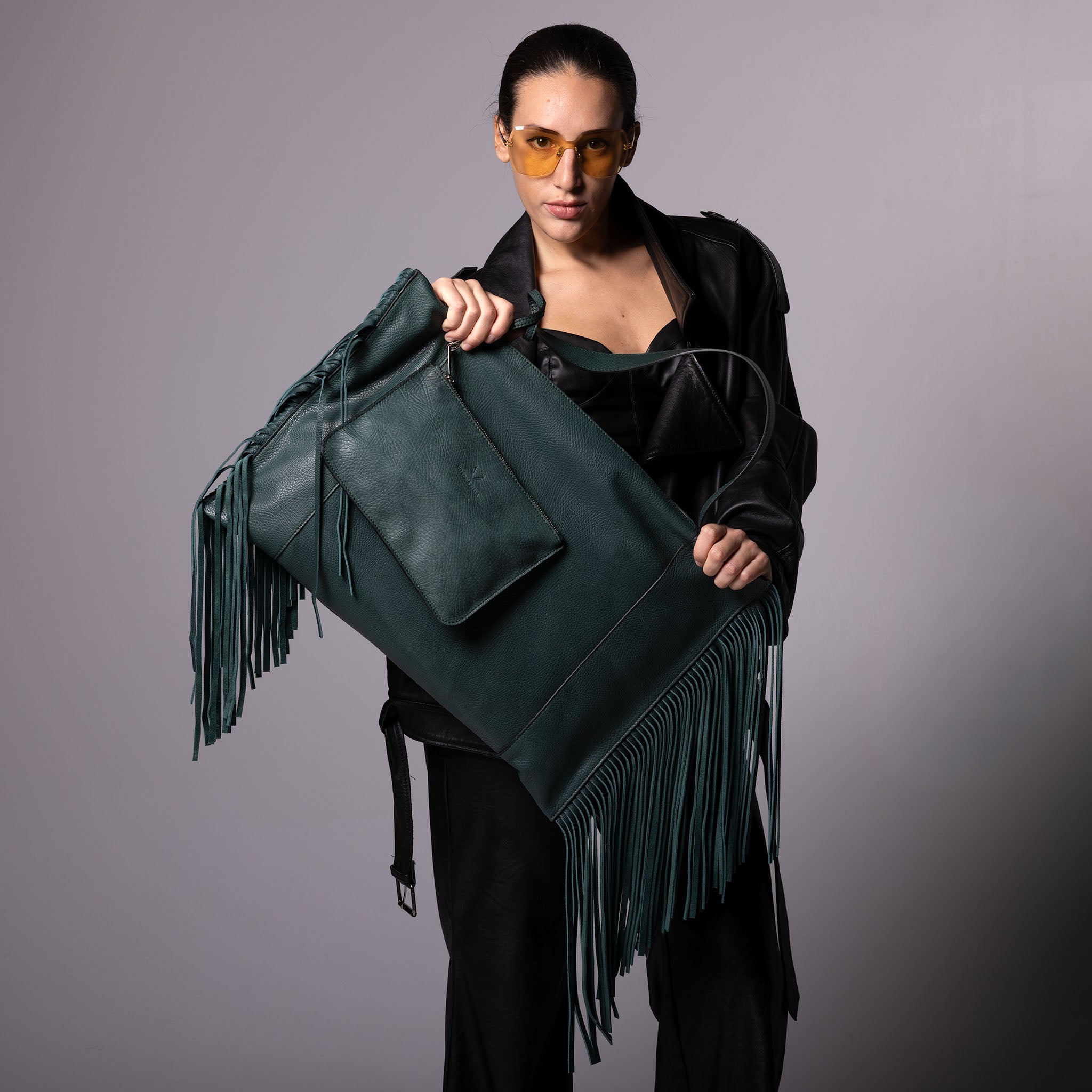 Fedra Maxi Bag Fringe Edition Green