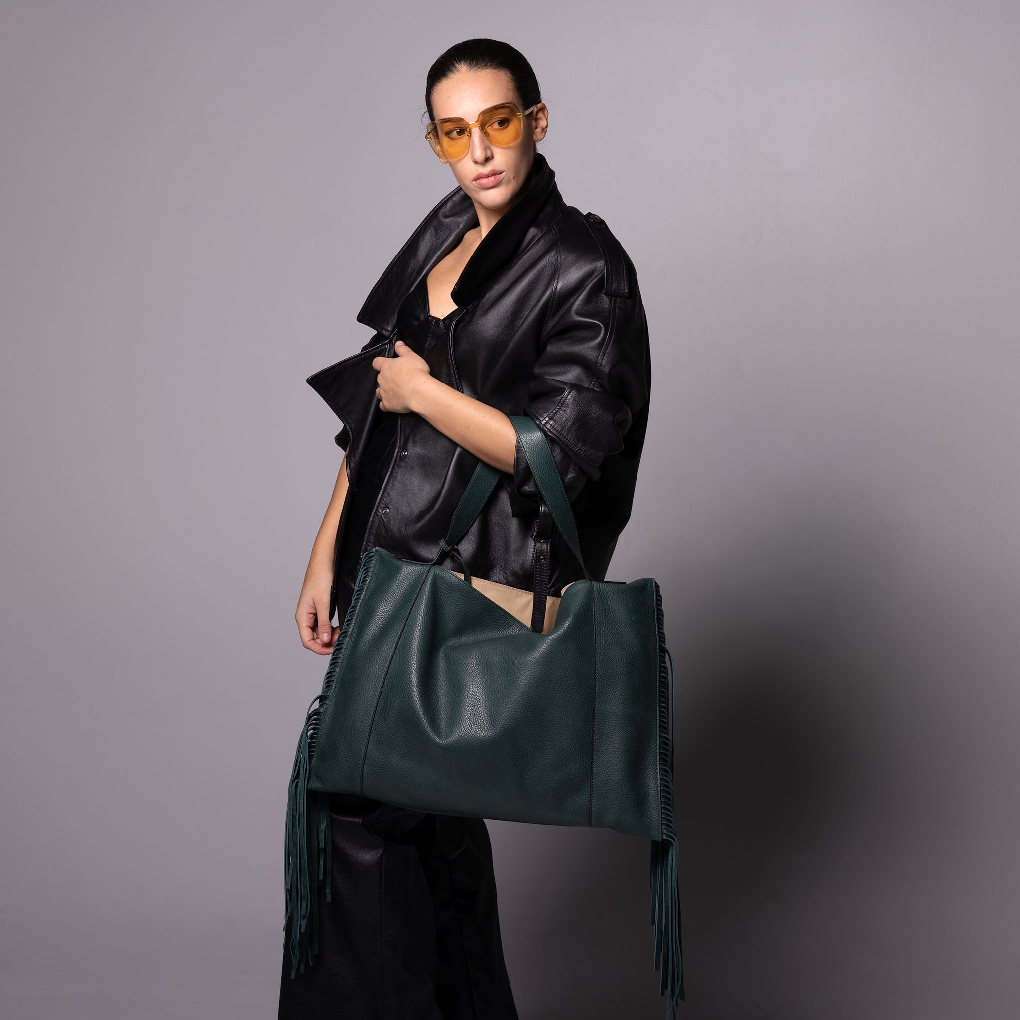 Fedra Maxi Bag Fringe Edition Green