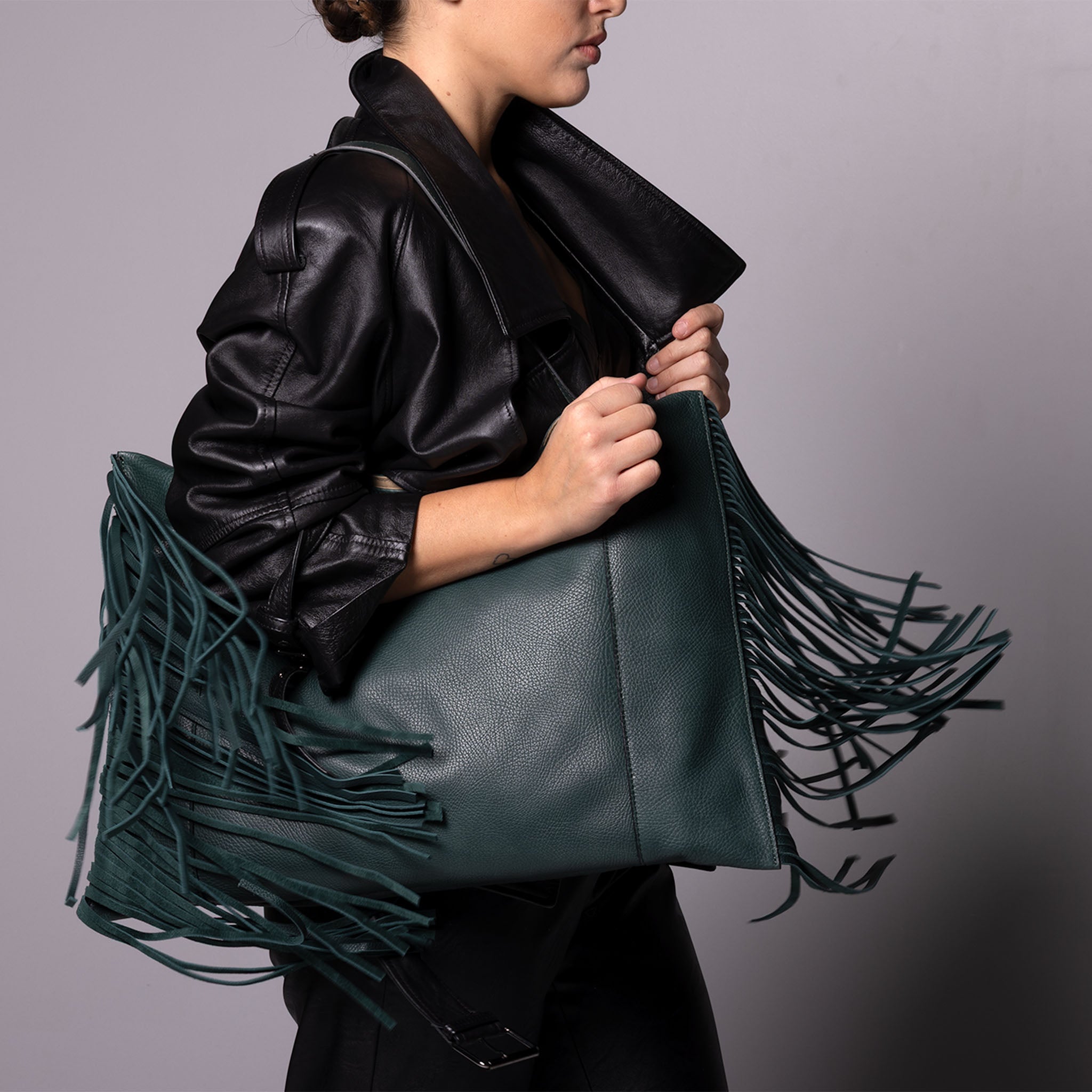 Fedra Maxi Bag Fringe Edition Green