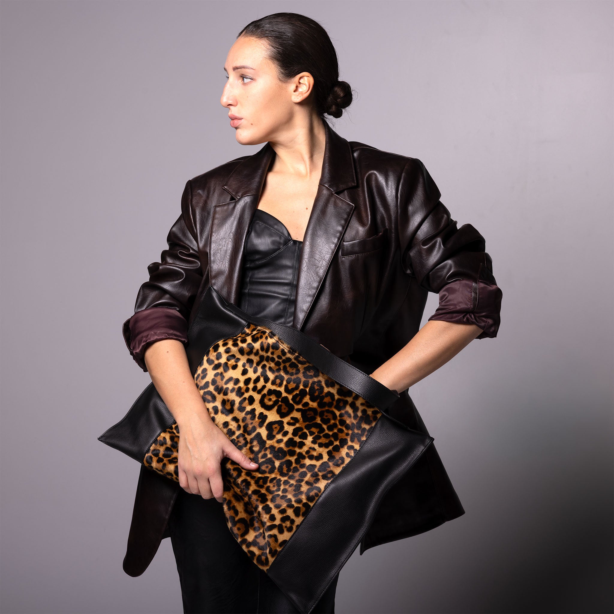 Fedra Maxi Bag Leopard