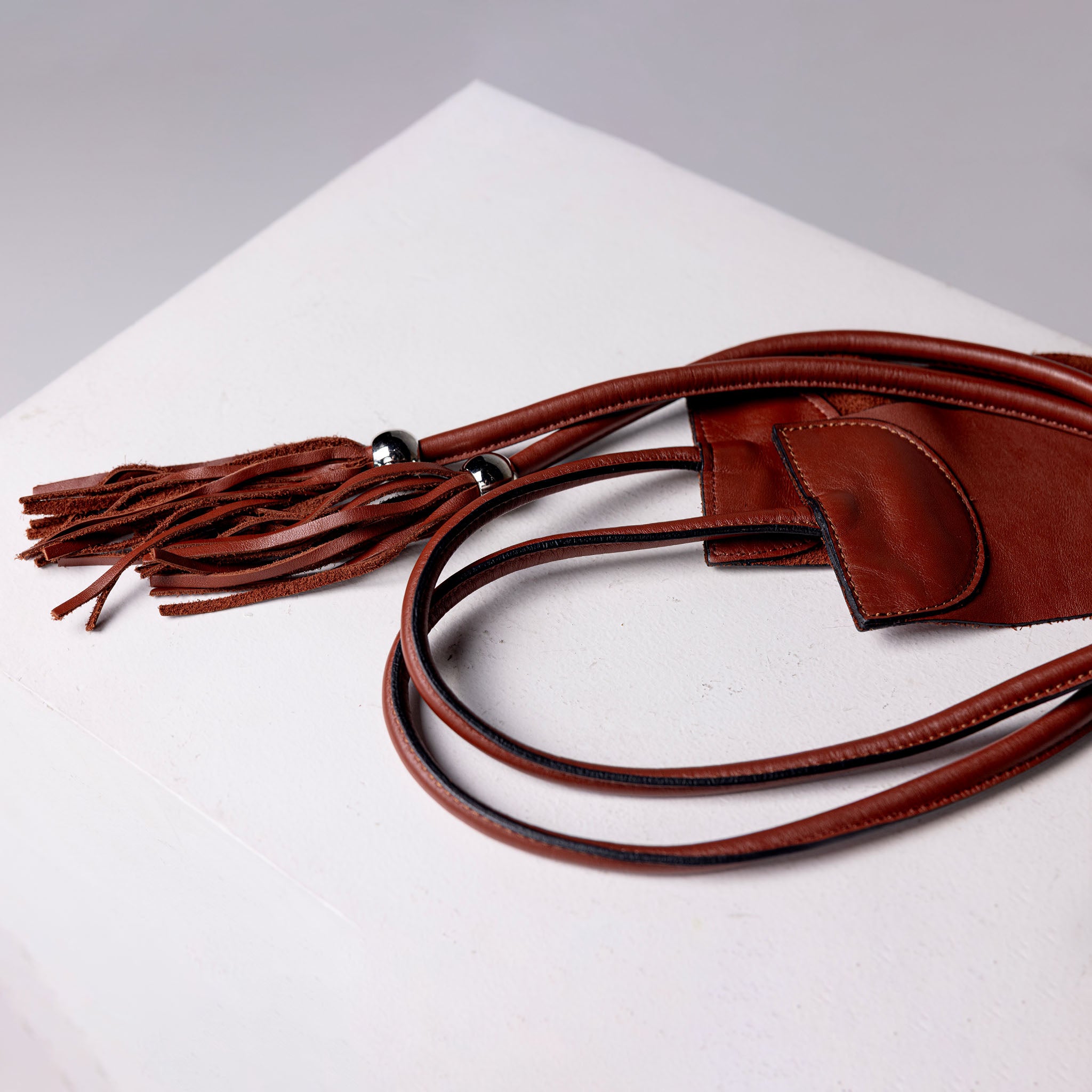 Leather Sash Belt Brown