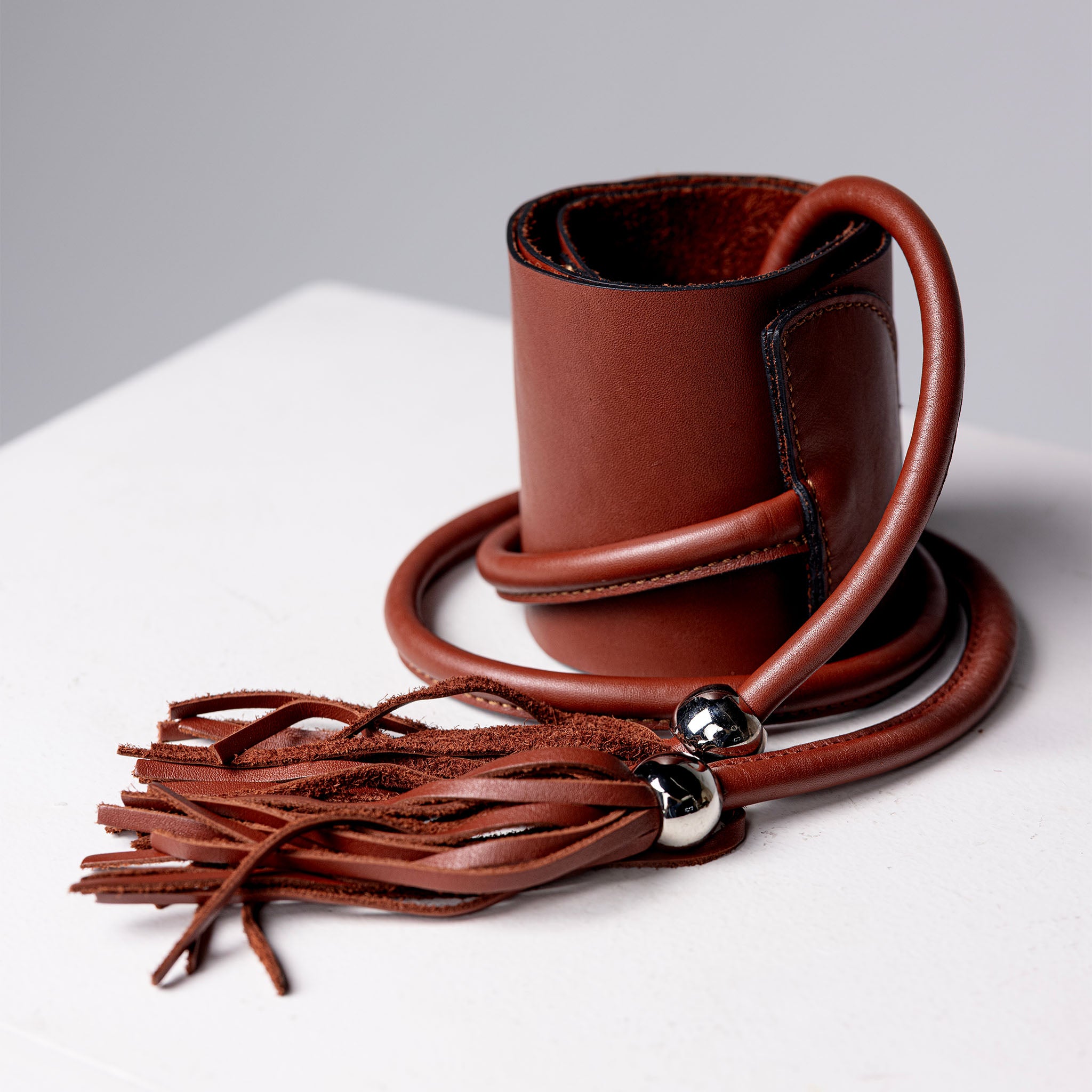 Leather Sash Belt Brown