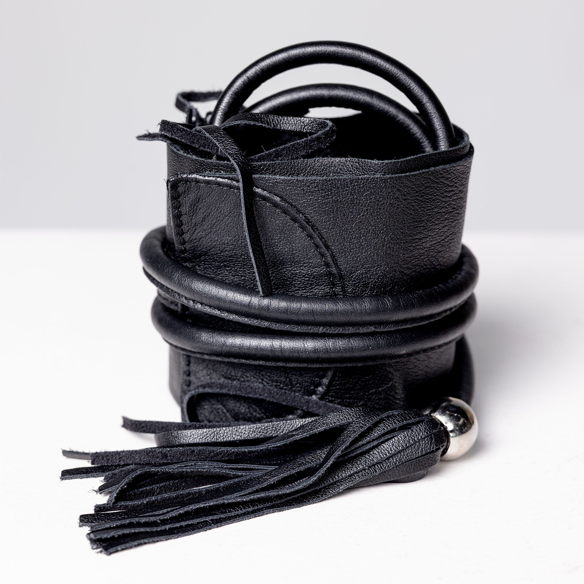 Leather Sash Belt Black