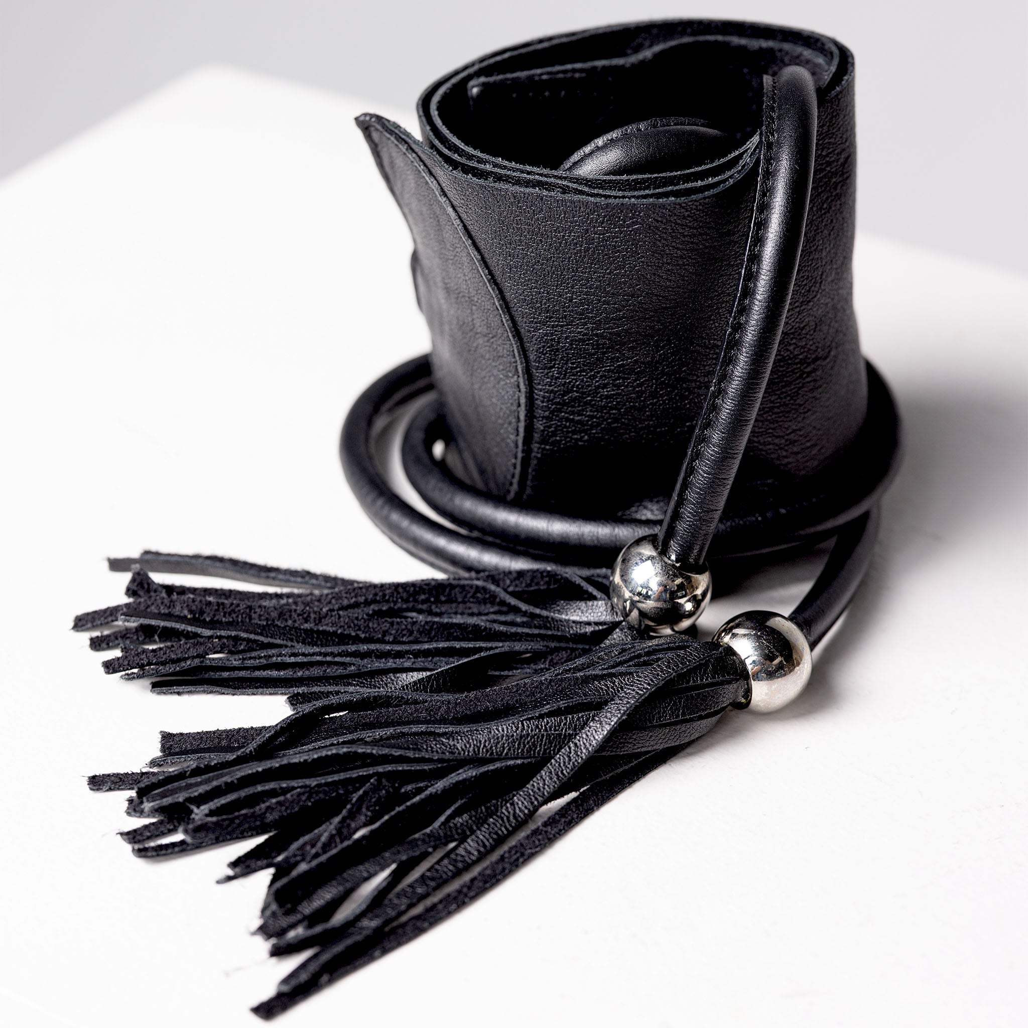 Leather Sash Belt Black