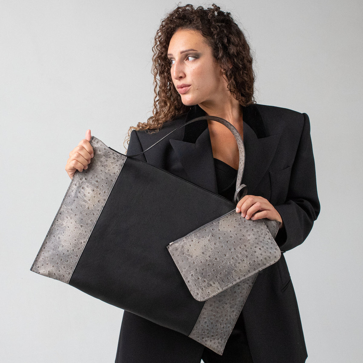 Fedra Maxi Bag Charcoal Ash Duo