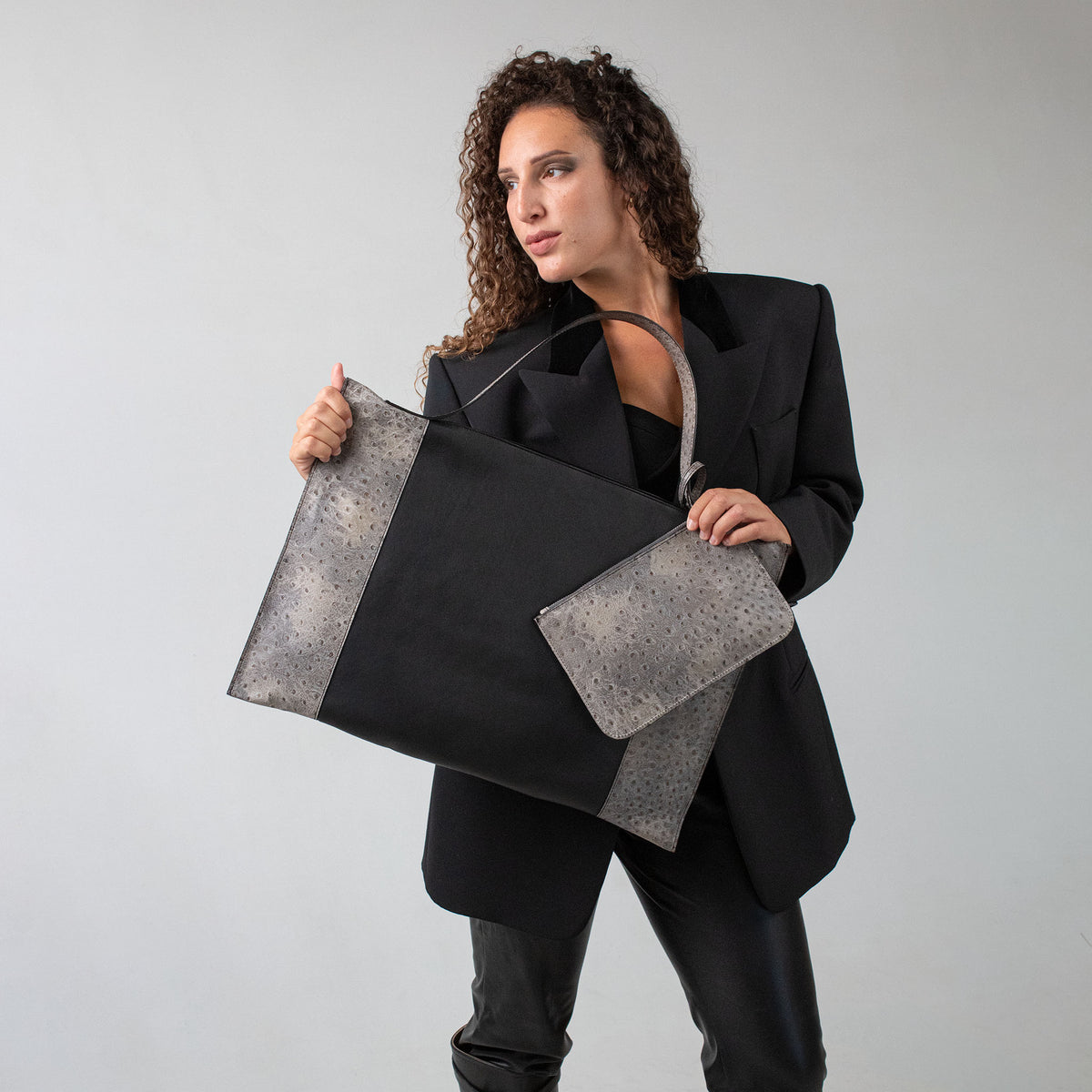 Fedra Maxi Bag Charcoal Ash Duo