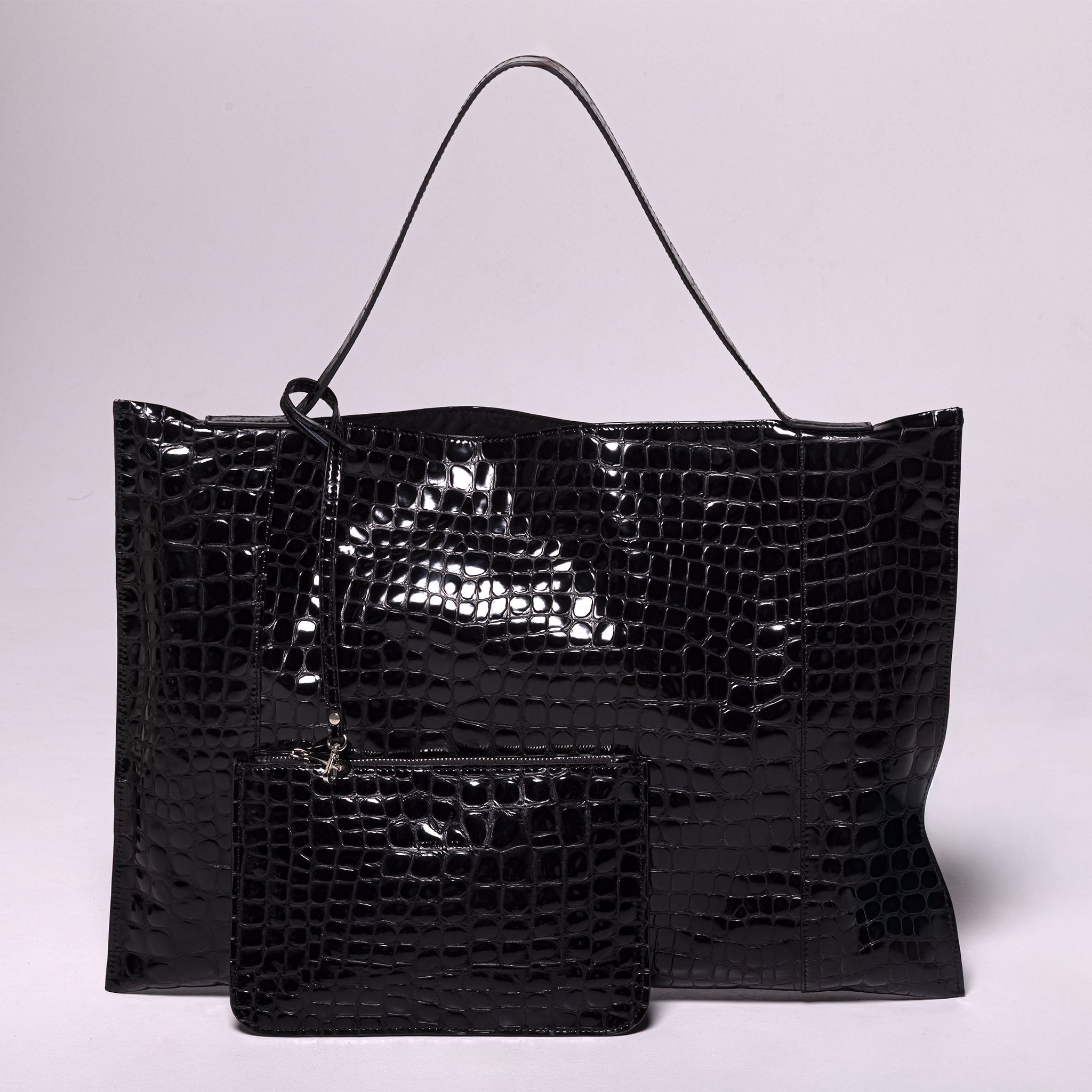 Fedra Maxi Bag Black Graphite Grid