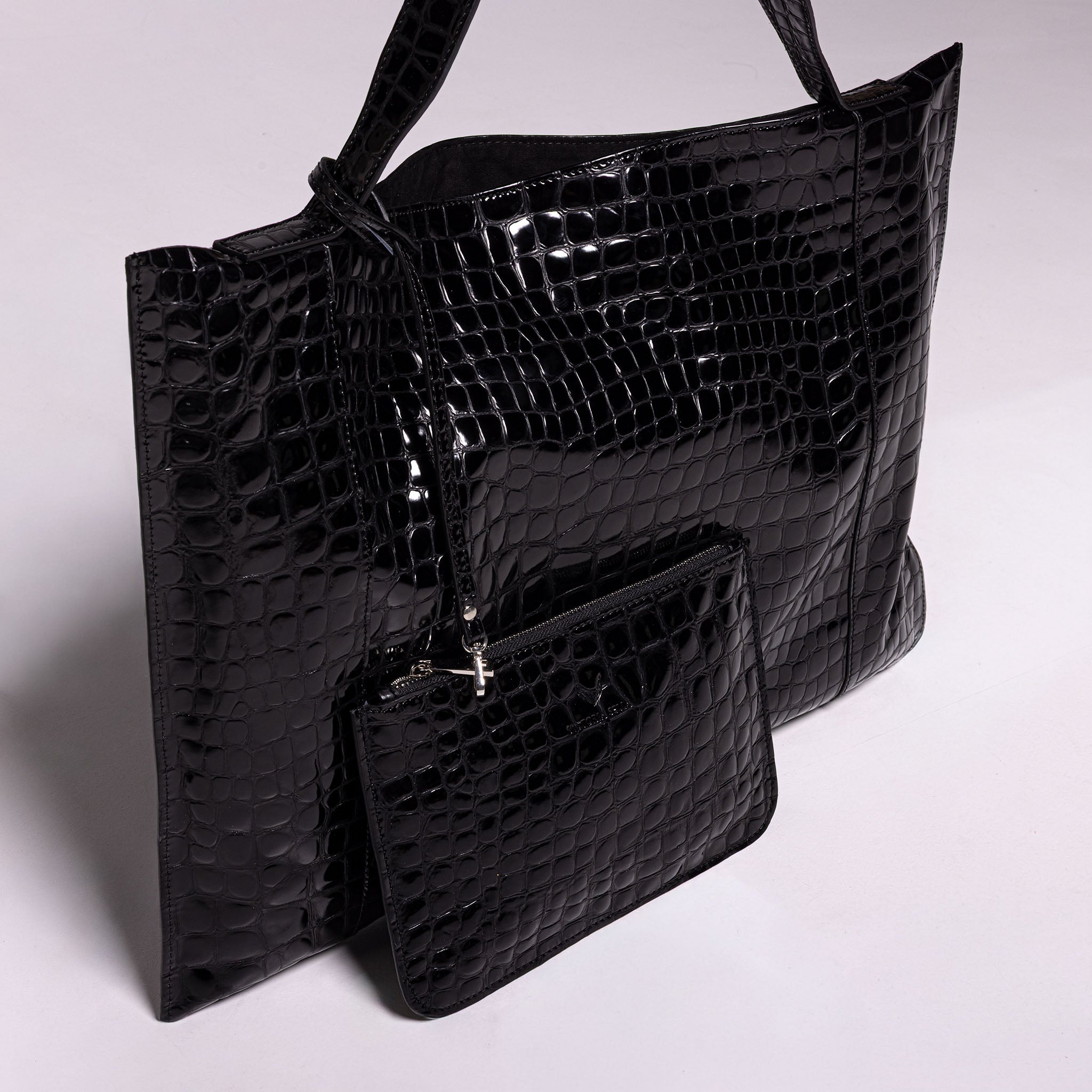 Fedra Maxi Bag Black Graphite Grid