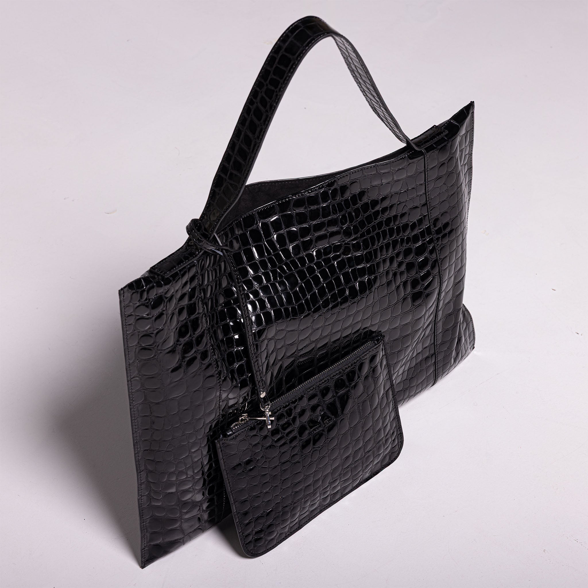 Fedra Maxi Bag Black Graphite Grid