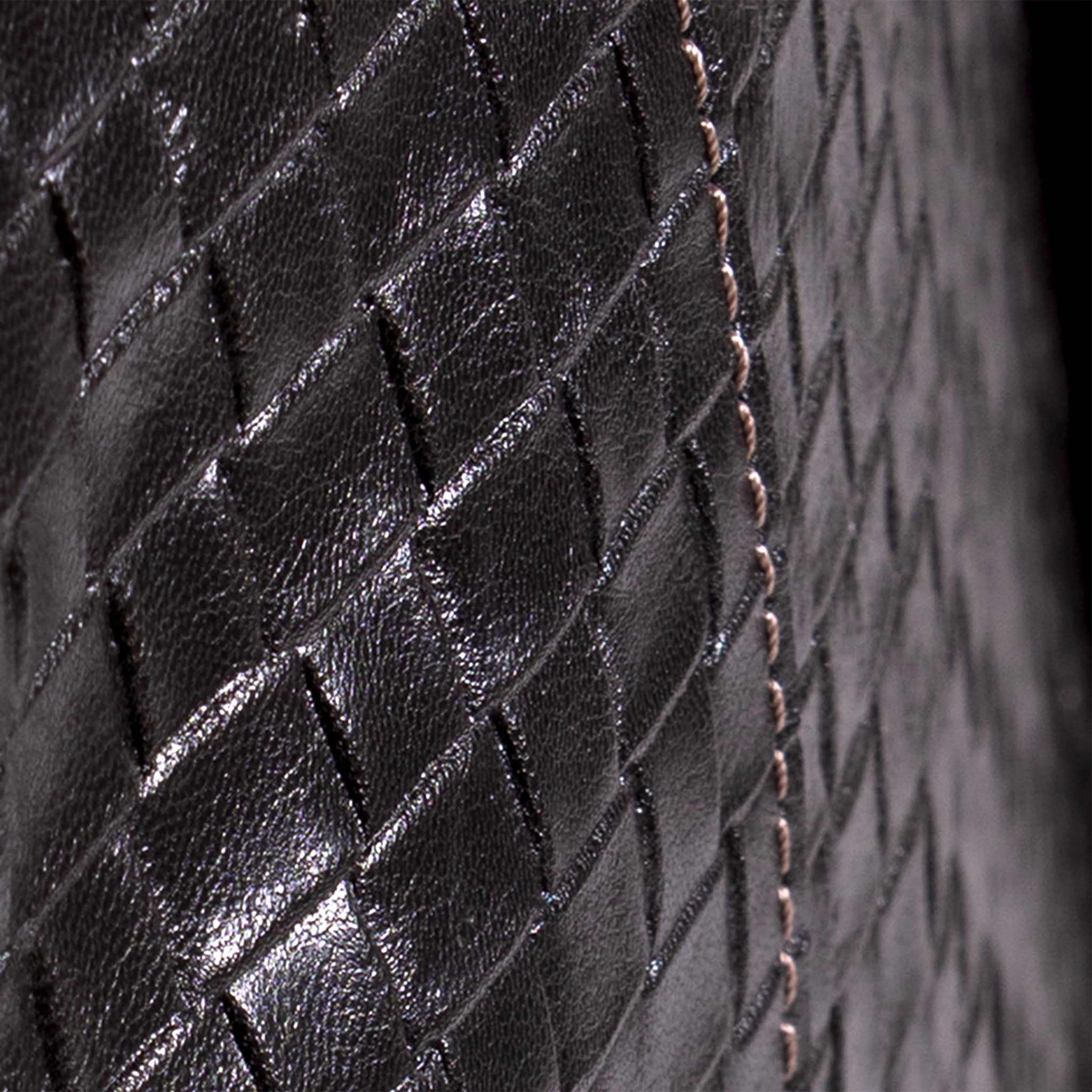 Fedra Maxi Bag in Graphite Weave woven-embossed calfskin