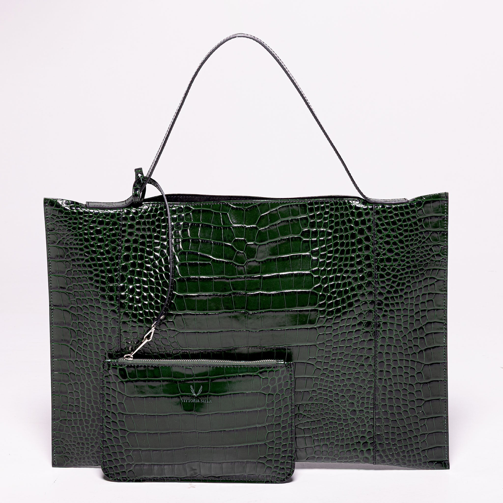 Fedra Max Bag Green croc