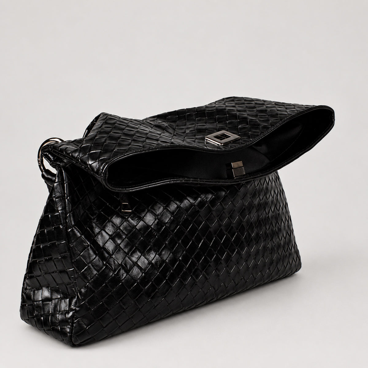 Flaminia Shoulder Bag Black Graphite Grid