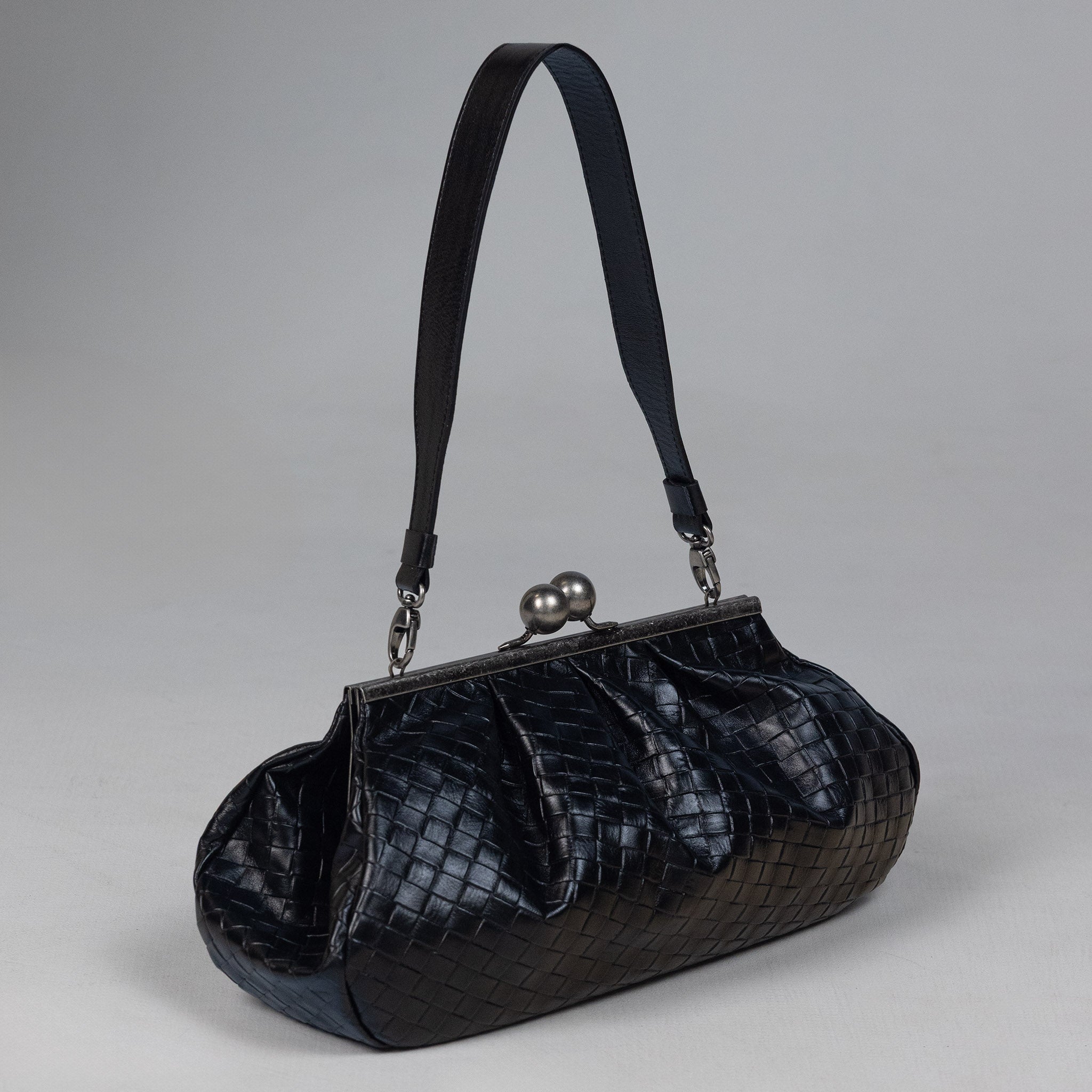 Nina Maxi Bag Black Graphite Grid Matte
