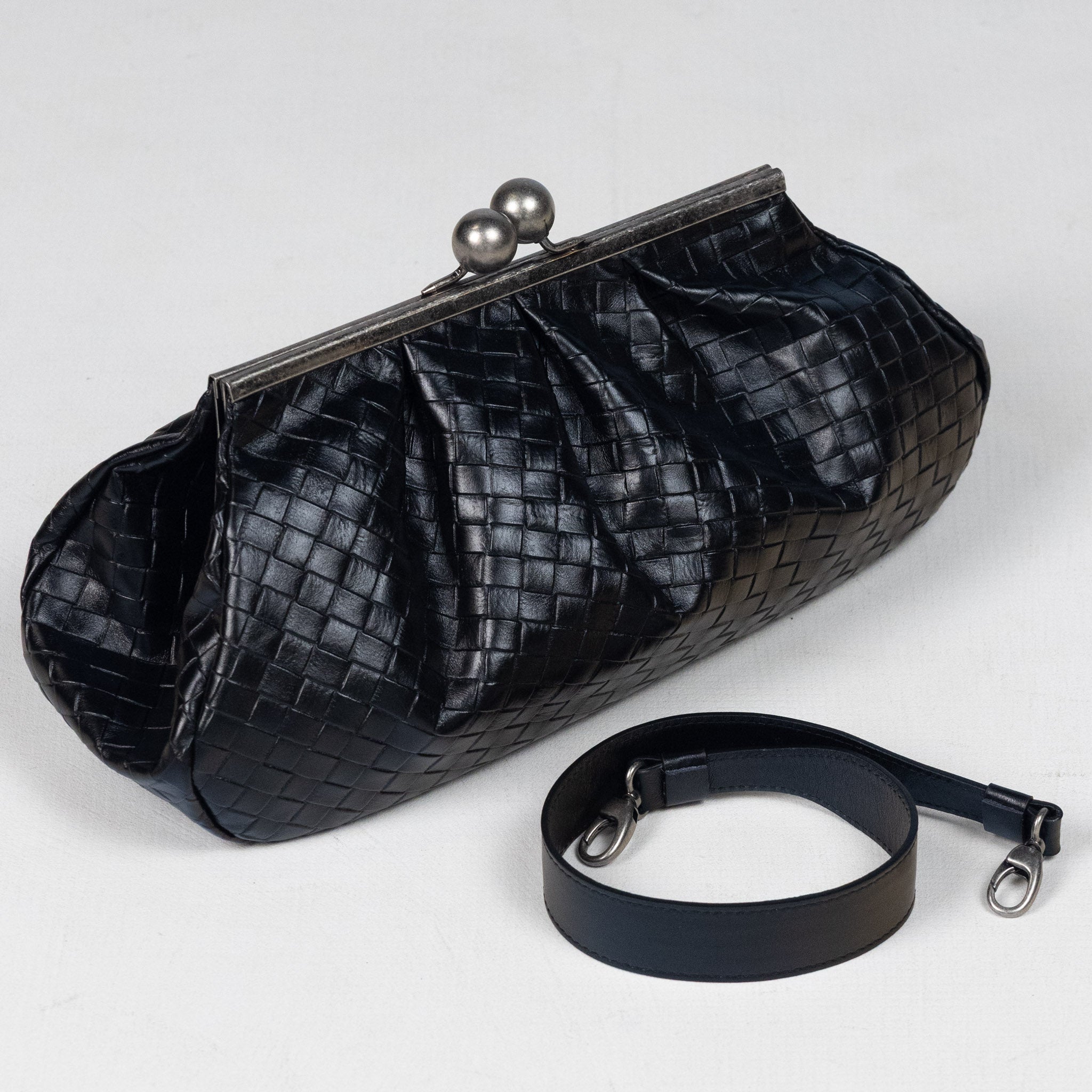 Nina Maxi Bag Black Graphite Grid Matte