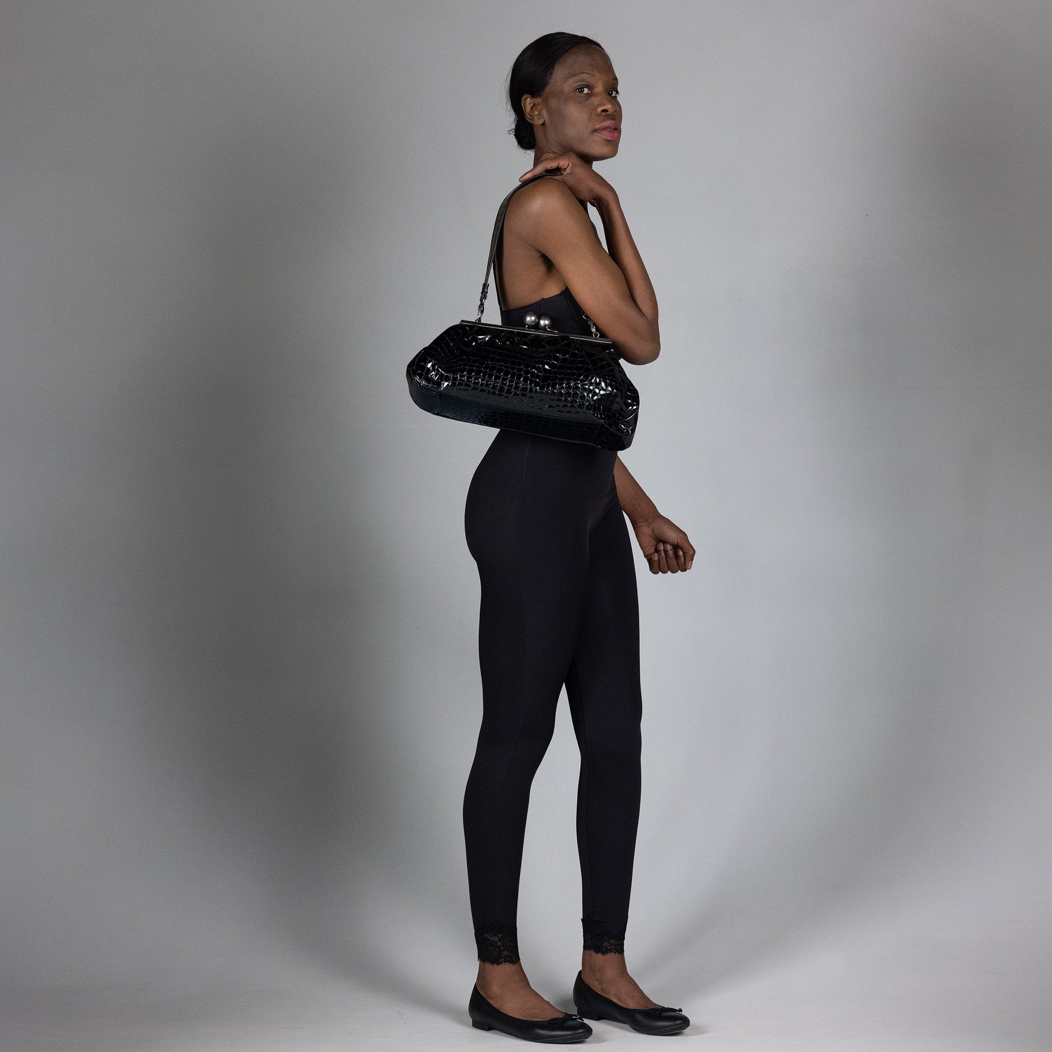 Nina Maxi Bag Black Graphite Grid