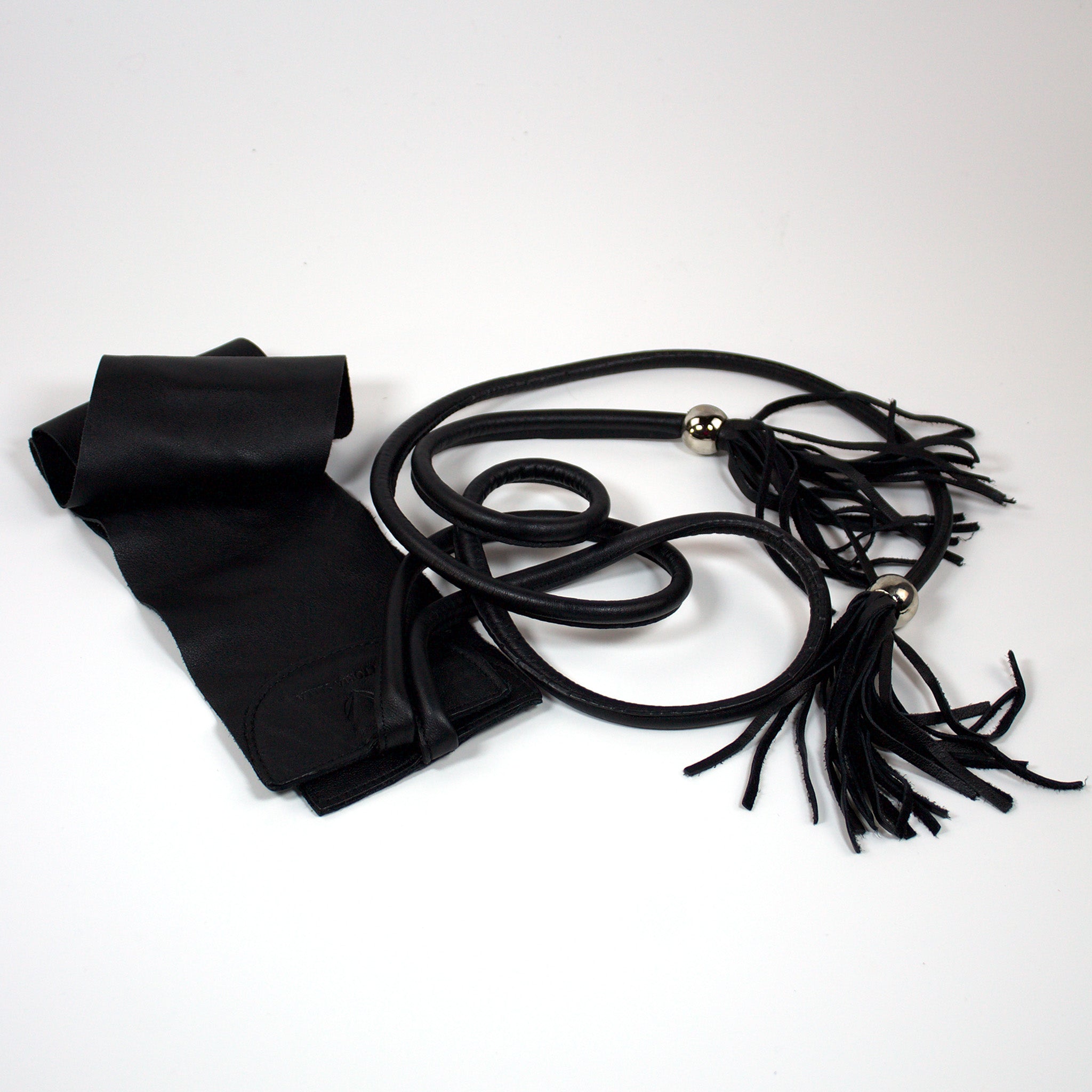 Leather Sash Belt Black