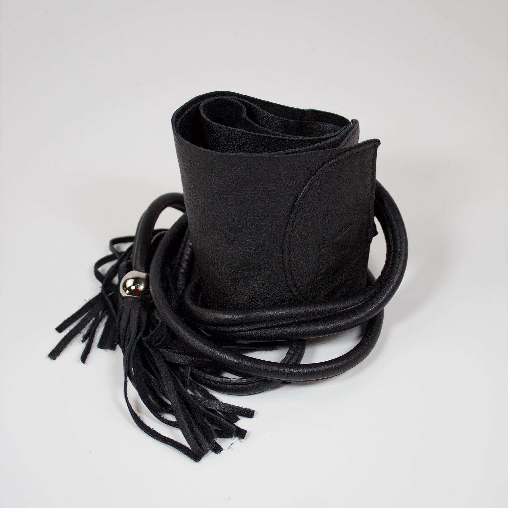 Leather Sash Belt Black