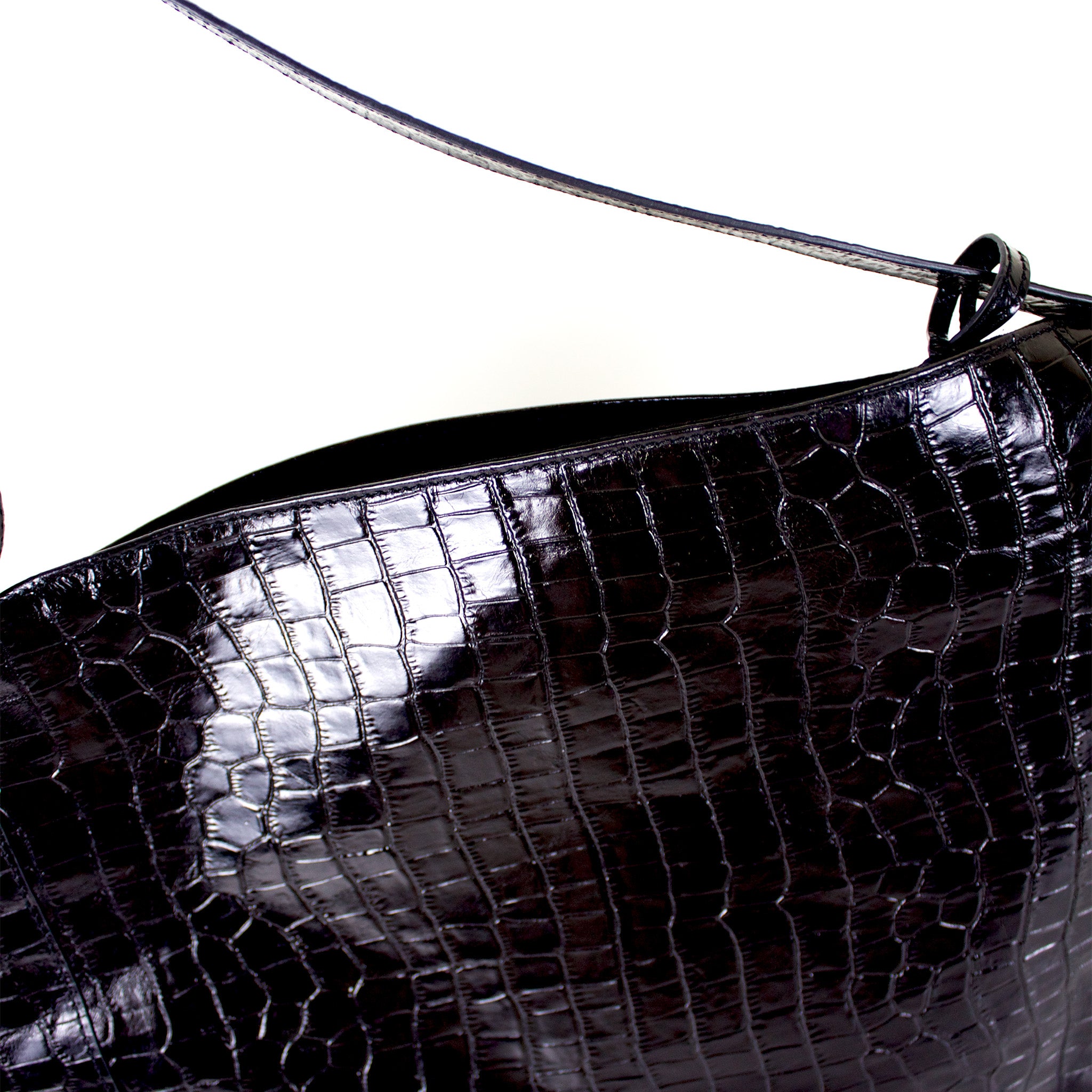 Fedra Maxi Bag Black croc