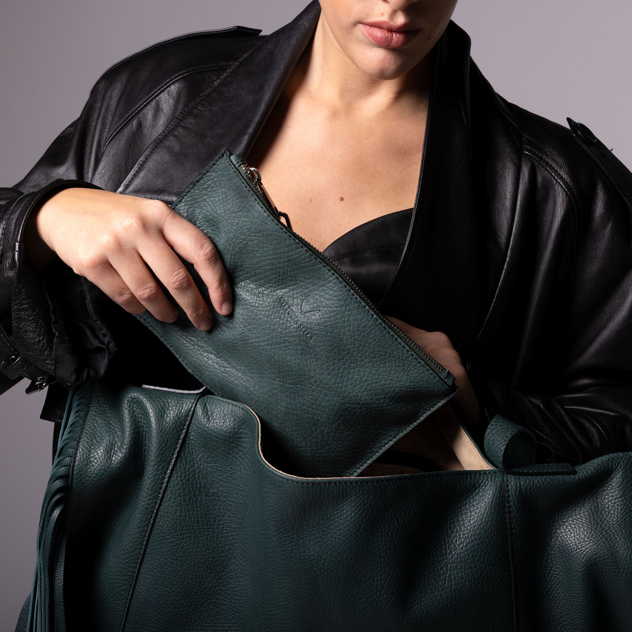 Fedra Maxi Bag Fringe Edition Green