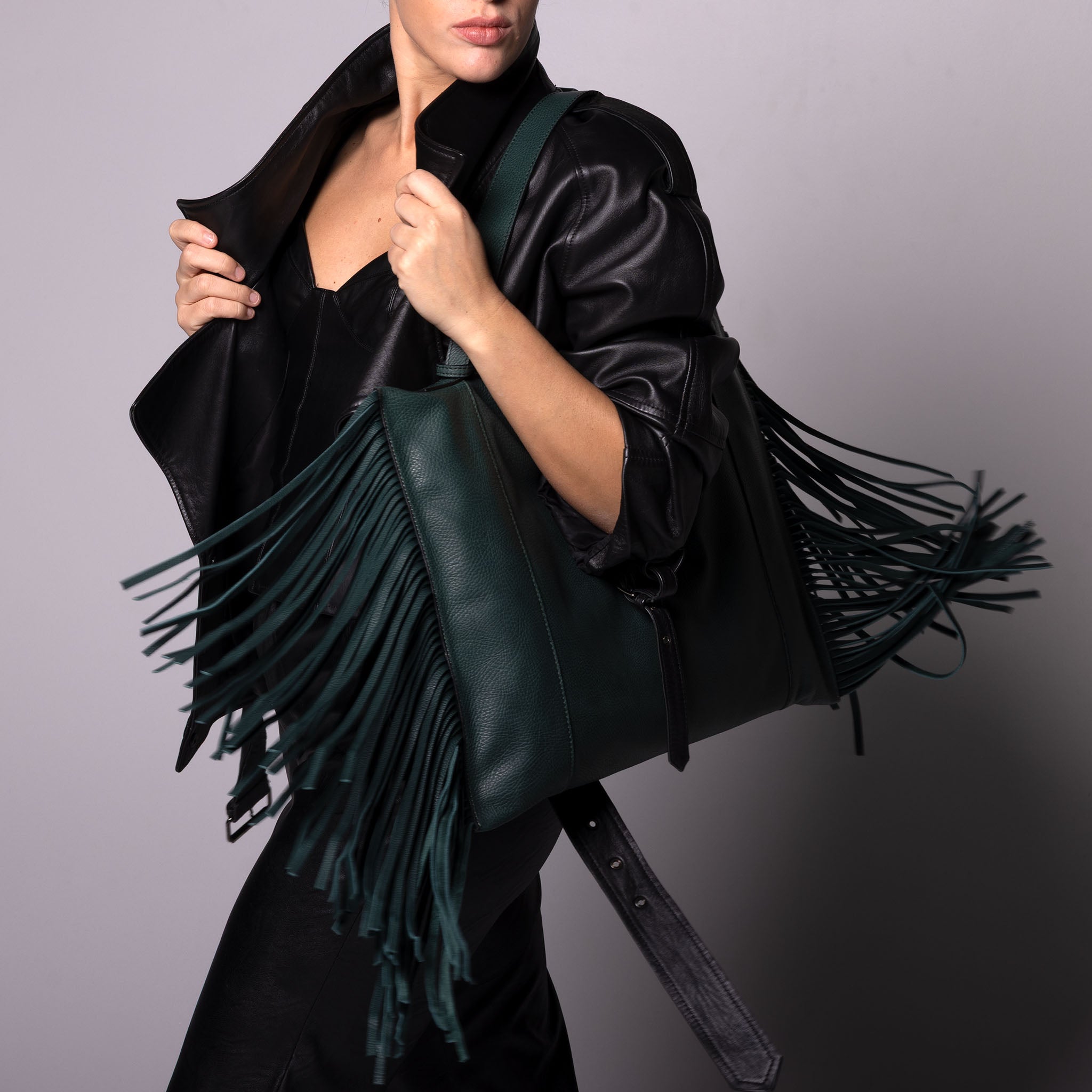 Fedra Maxi Bag Fringe Edition Green