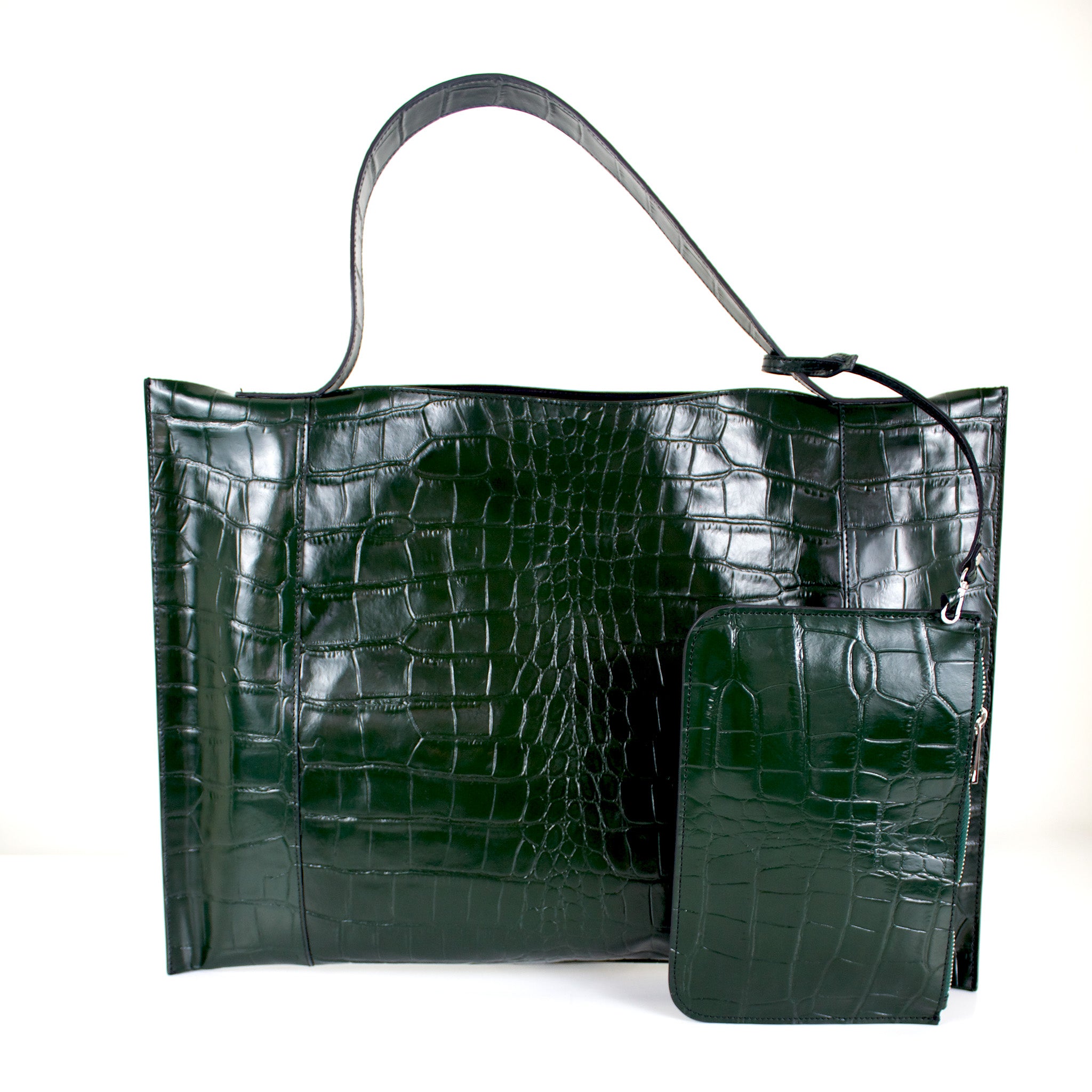 Fedra Maxi Bag Green croc