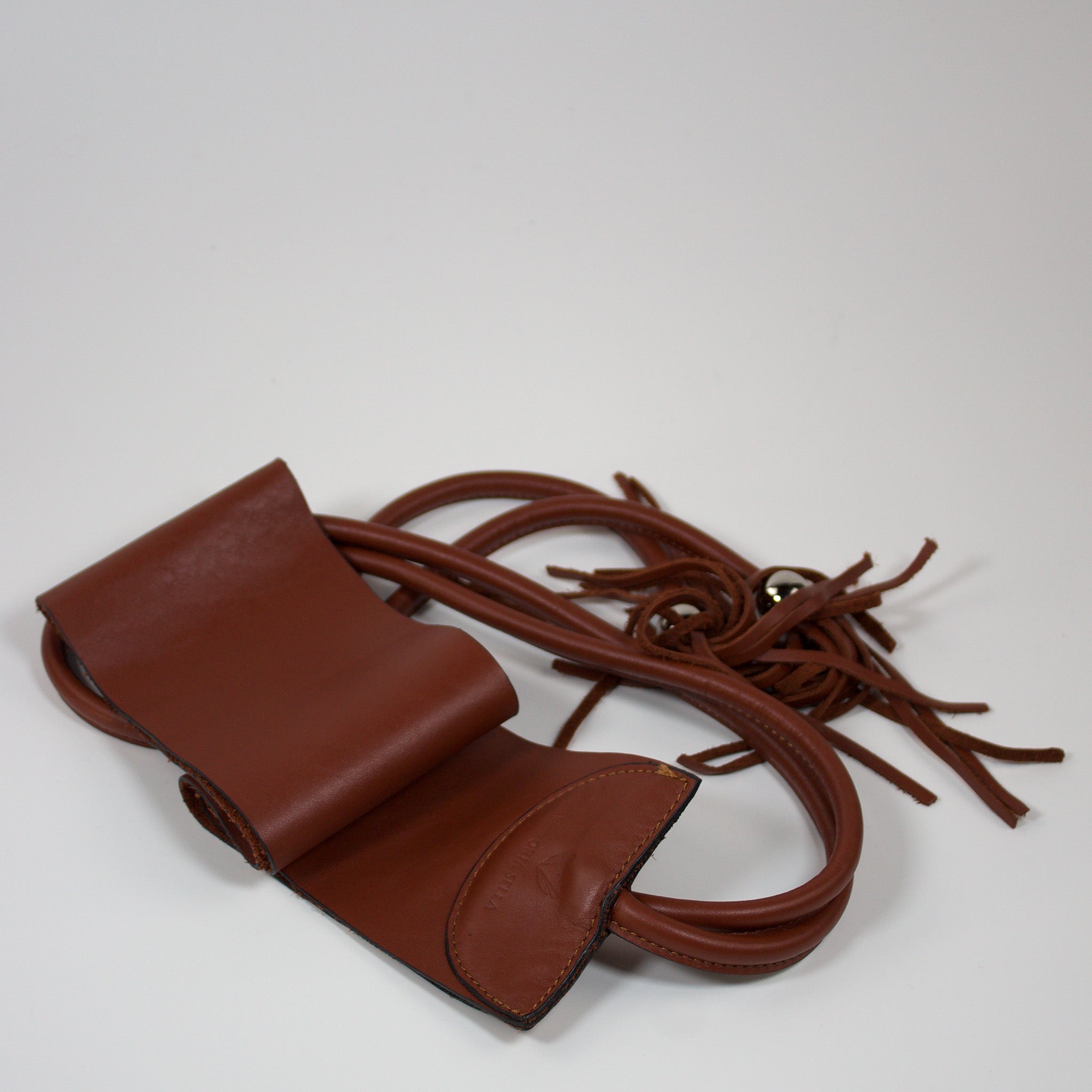 Leather Sash Belt Brown