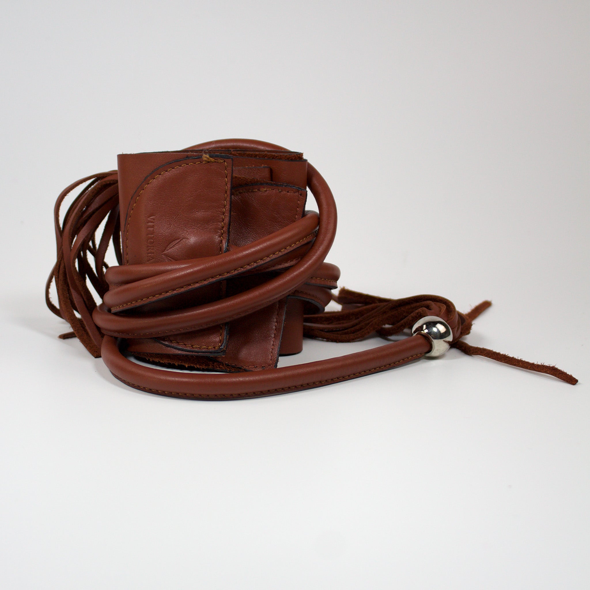 Leather Sash Belt Brown
