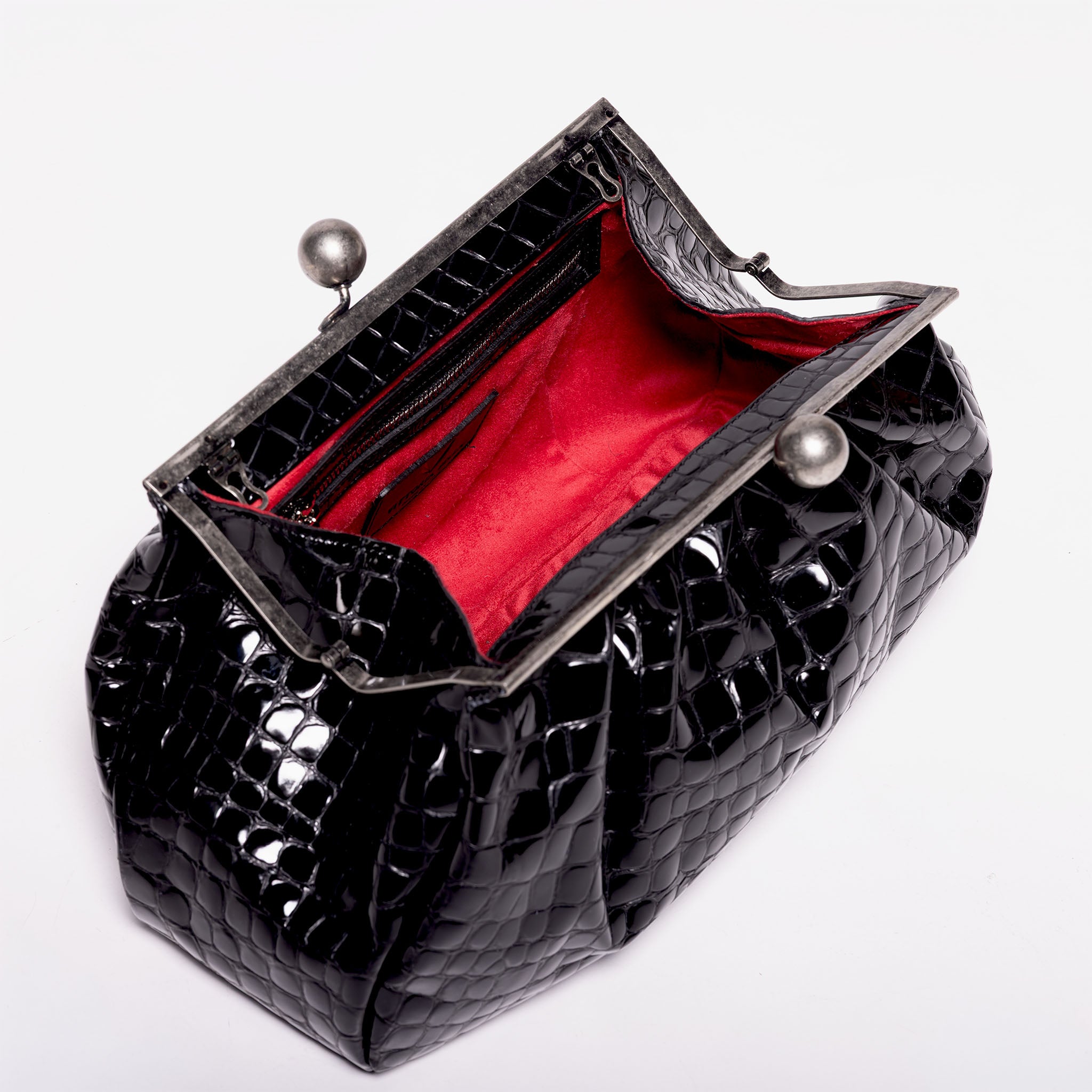 Nina Maxi Bag Black Graphite Grid | Vittoria Sella