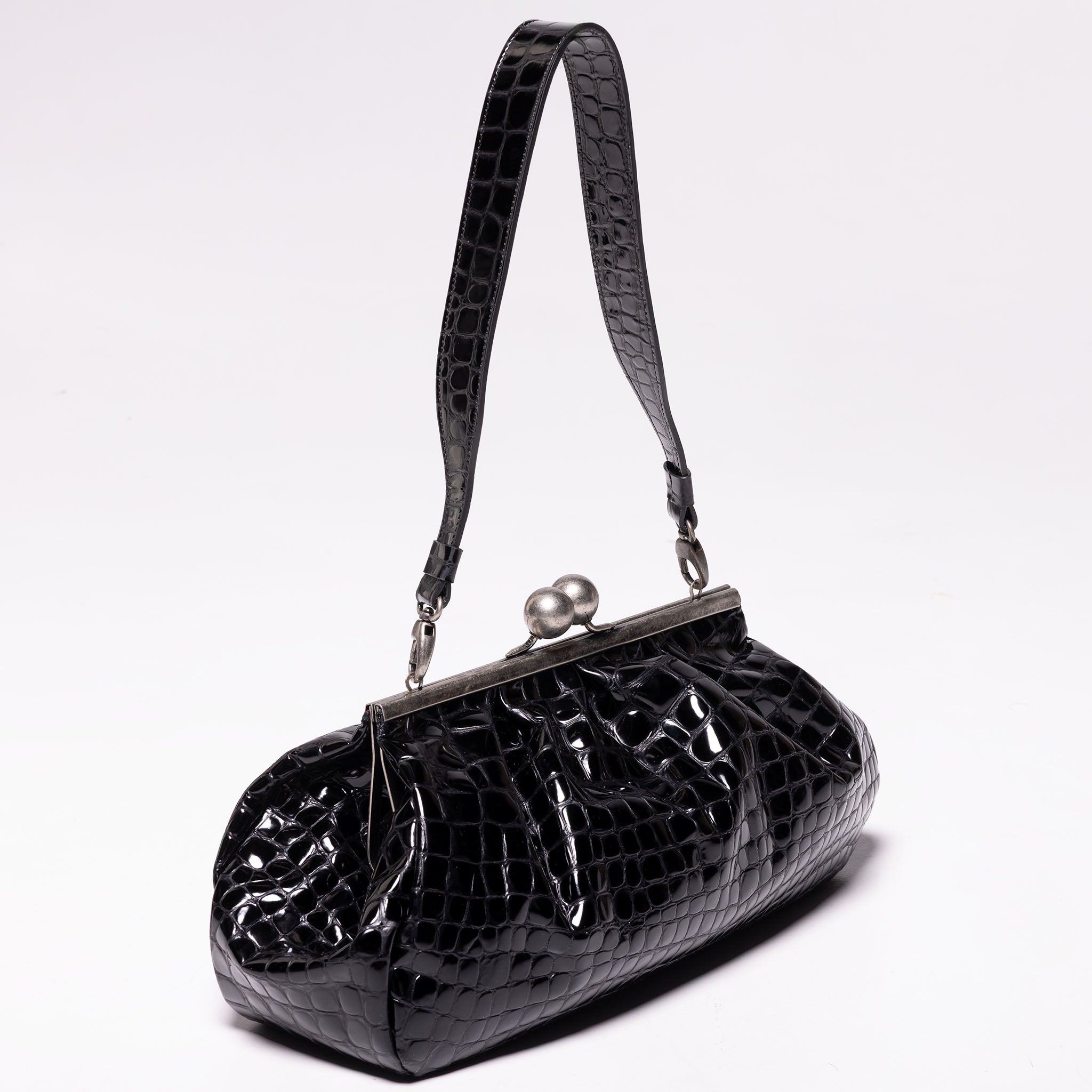 Nina Maxi Bag Black Graphite Grid | Vittoria Sella
