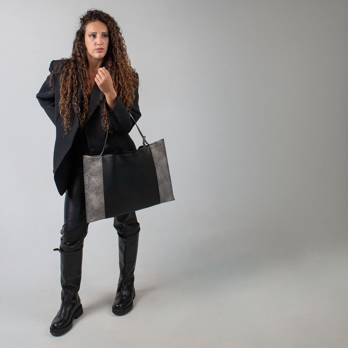 Fedra Maxi Bag Charcoal Ash Duo