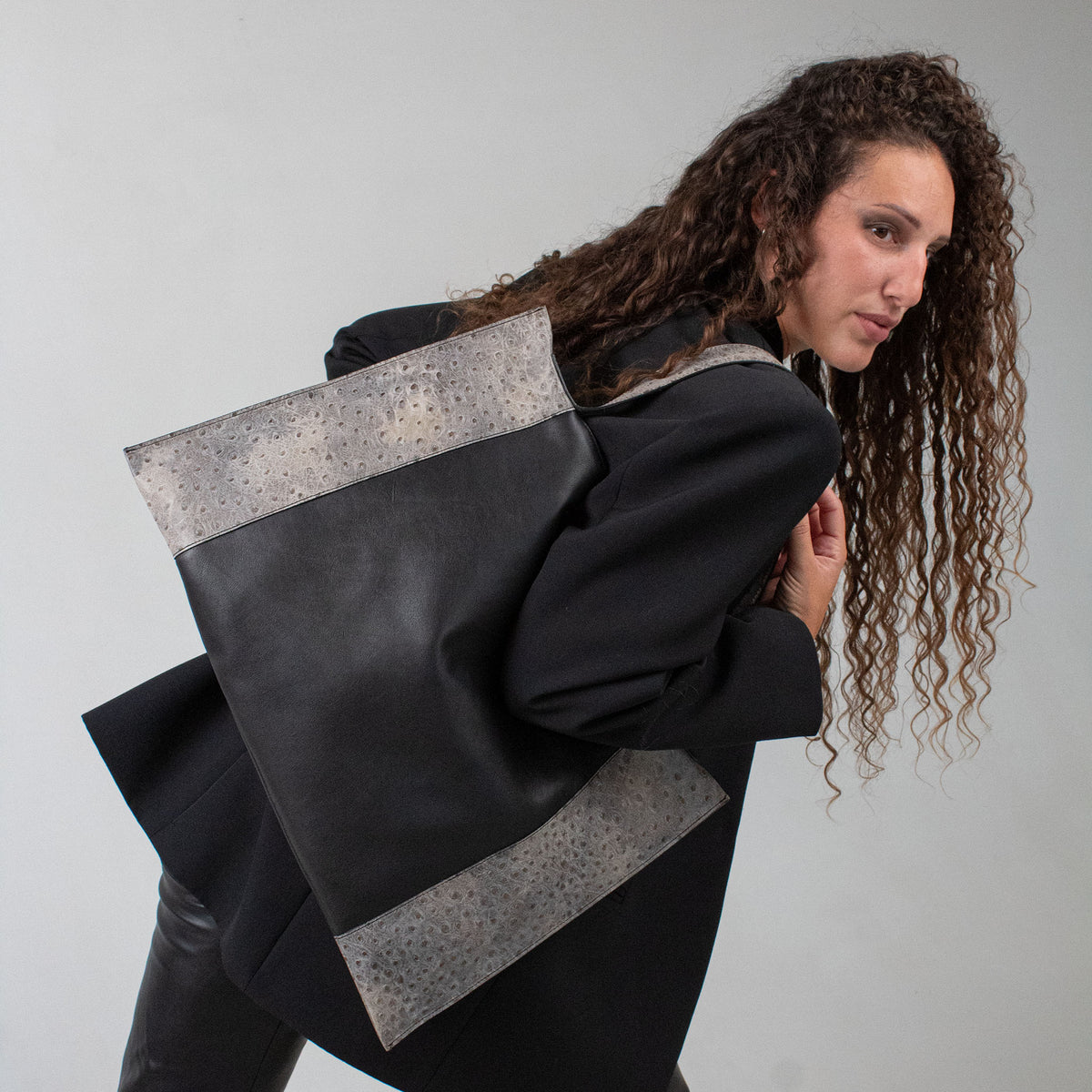 Fedra Maxi Bag Charcoal Ash Duo