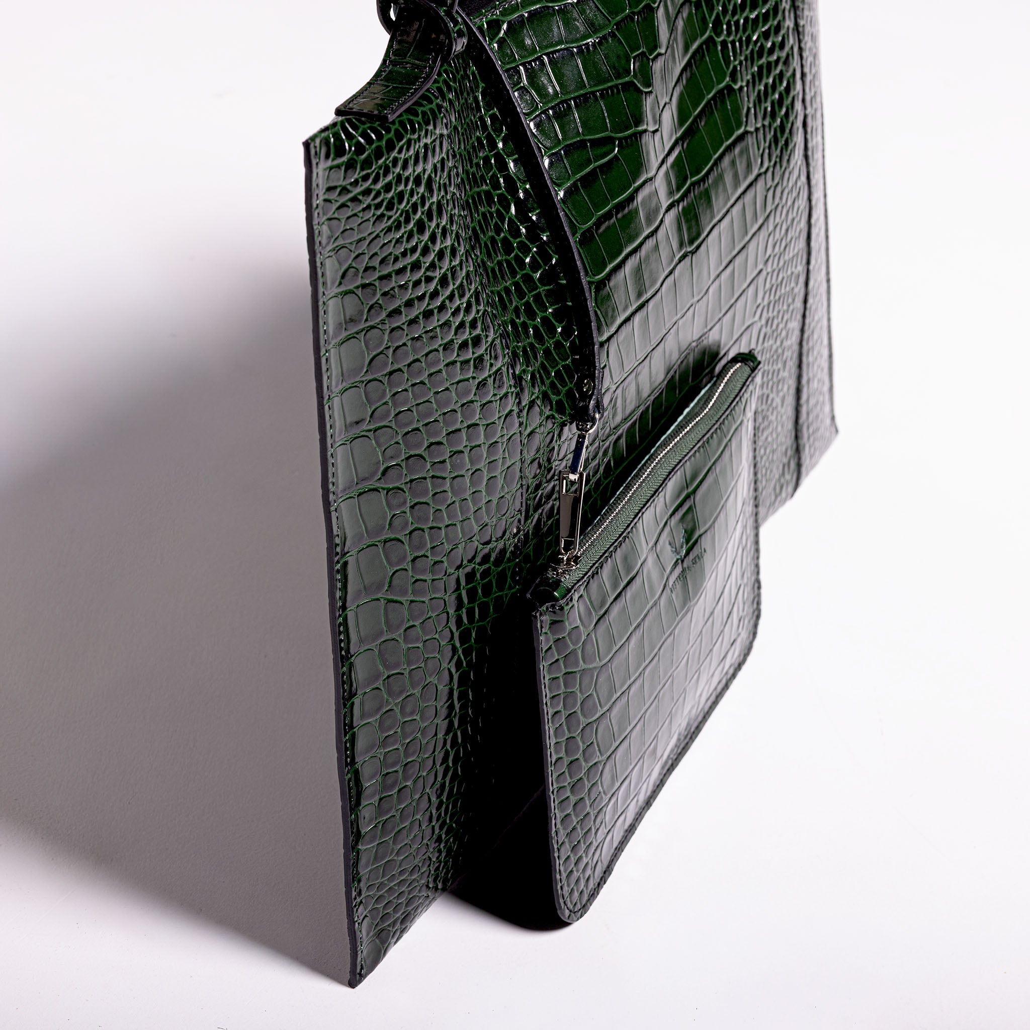 Fedra Max Bag Green croc