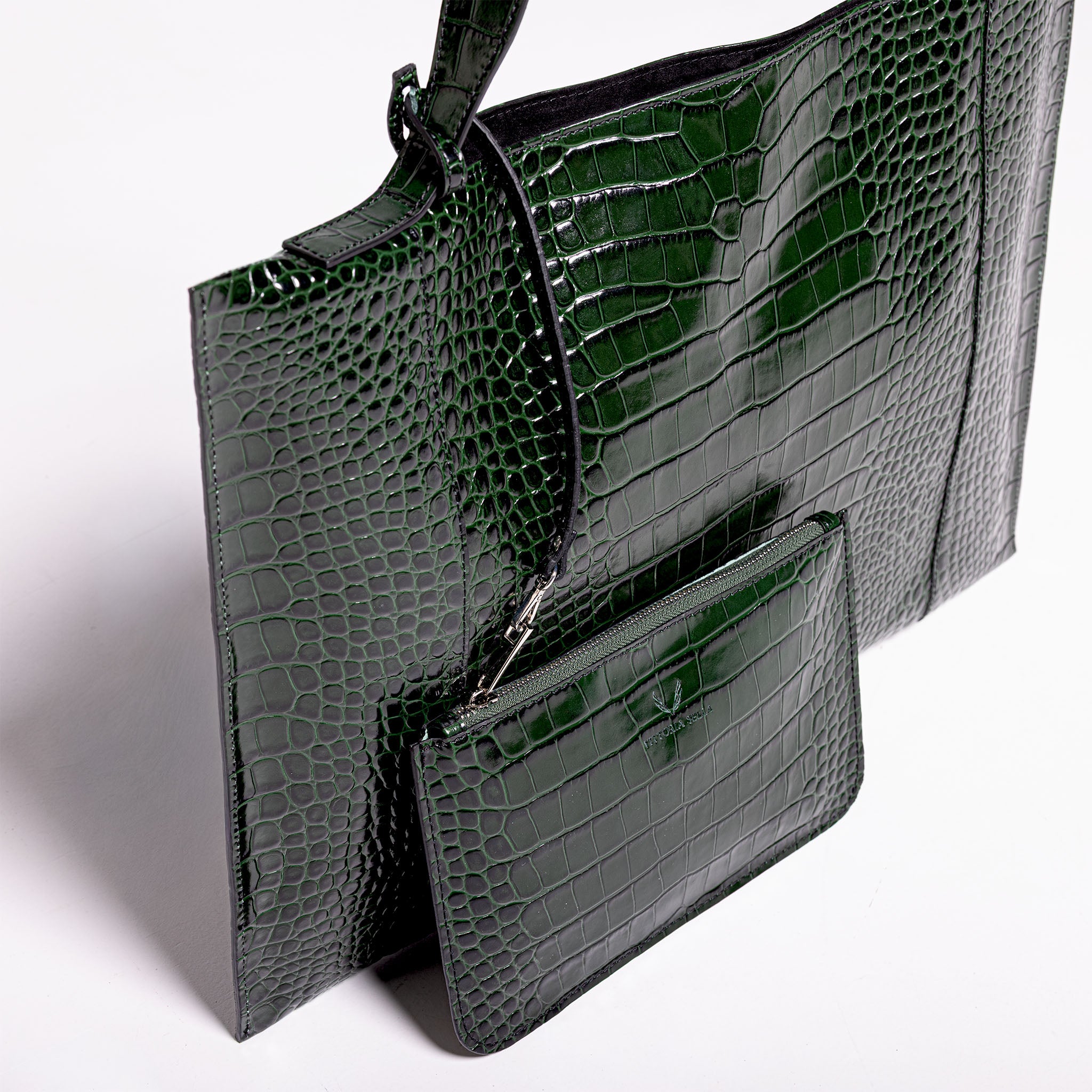 Fedra Max Bag Green croc