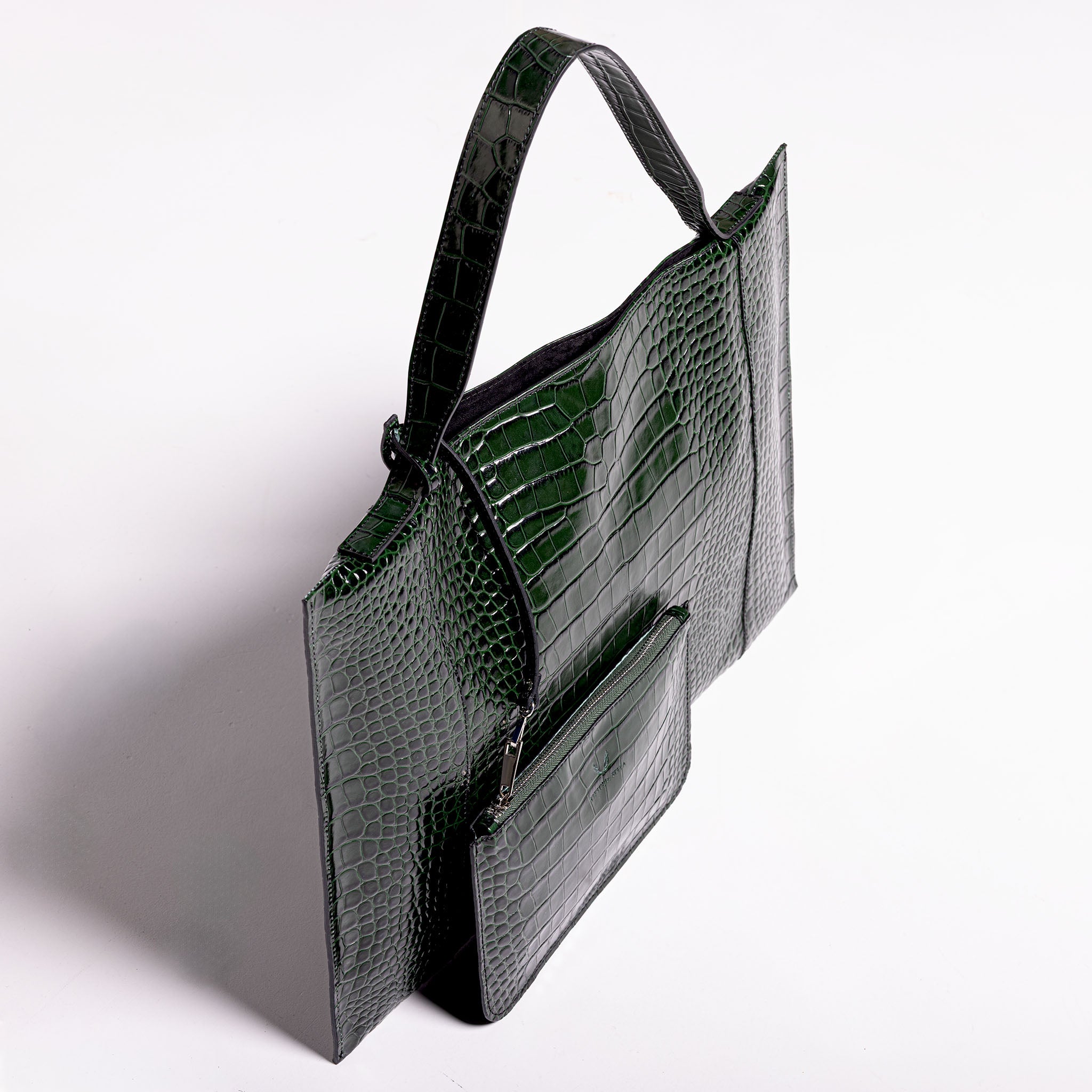 Fedra Max Bag Green croc