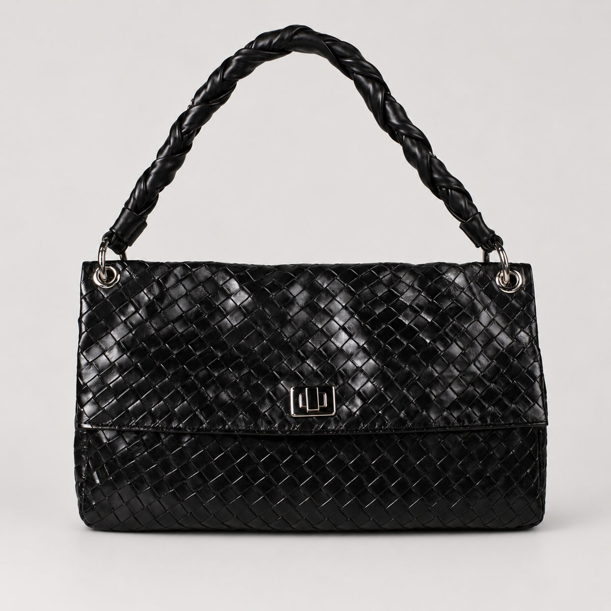 Flaminia Shoulder Bag Black Graphite Grid