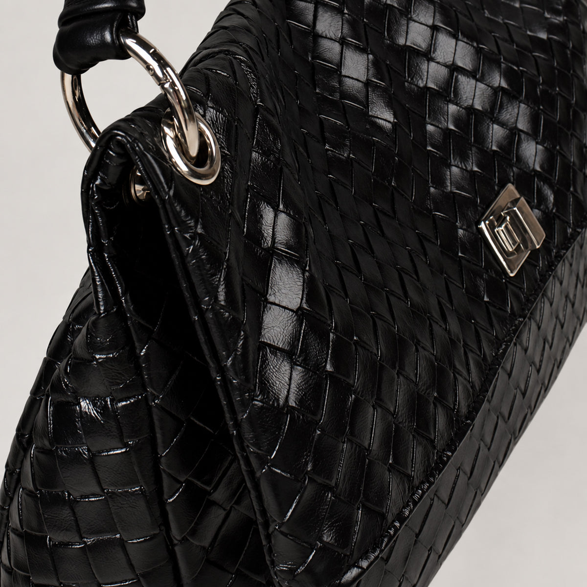 Flaminia Shoulder Bag Black Graphite Grid