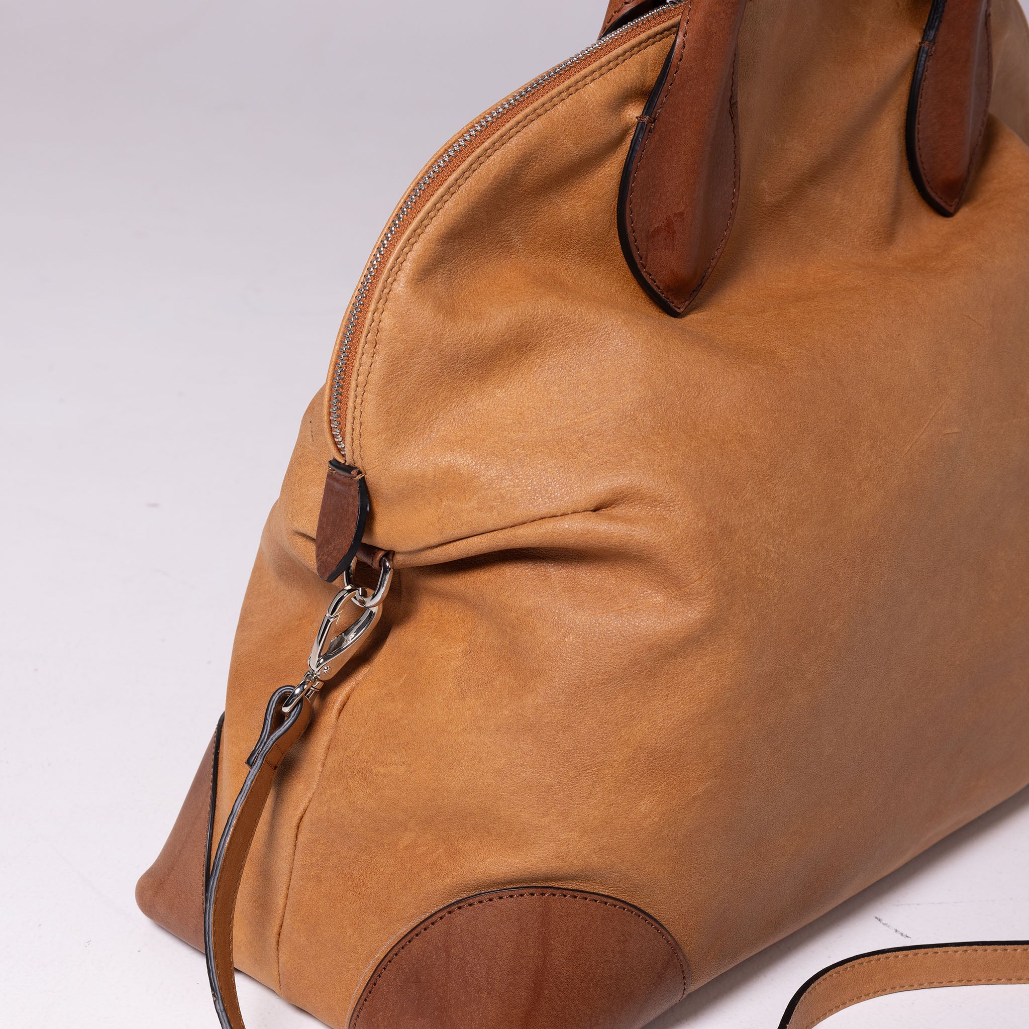 Vesta Maxi Tote Caramel & Bourbon removable adjustable crossbody strap